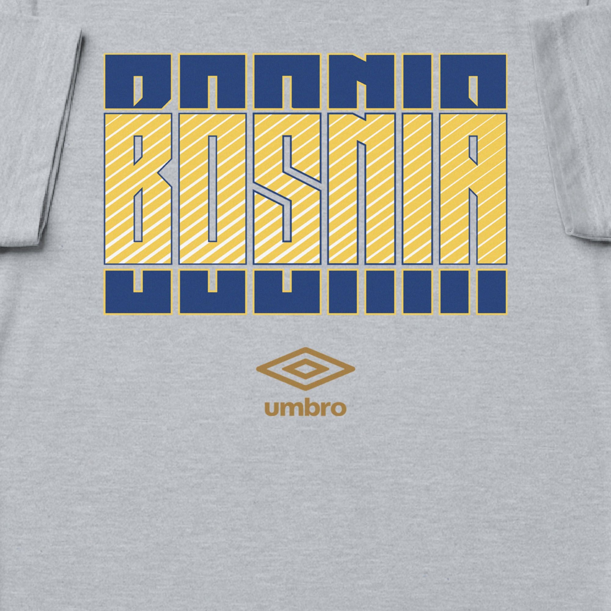 Bosnia Stacked grey soccer t shirt in 100% cotton with short sleeves - Shop men's workout tees by Umbro.
