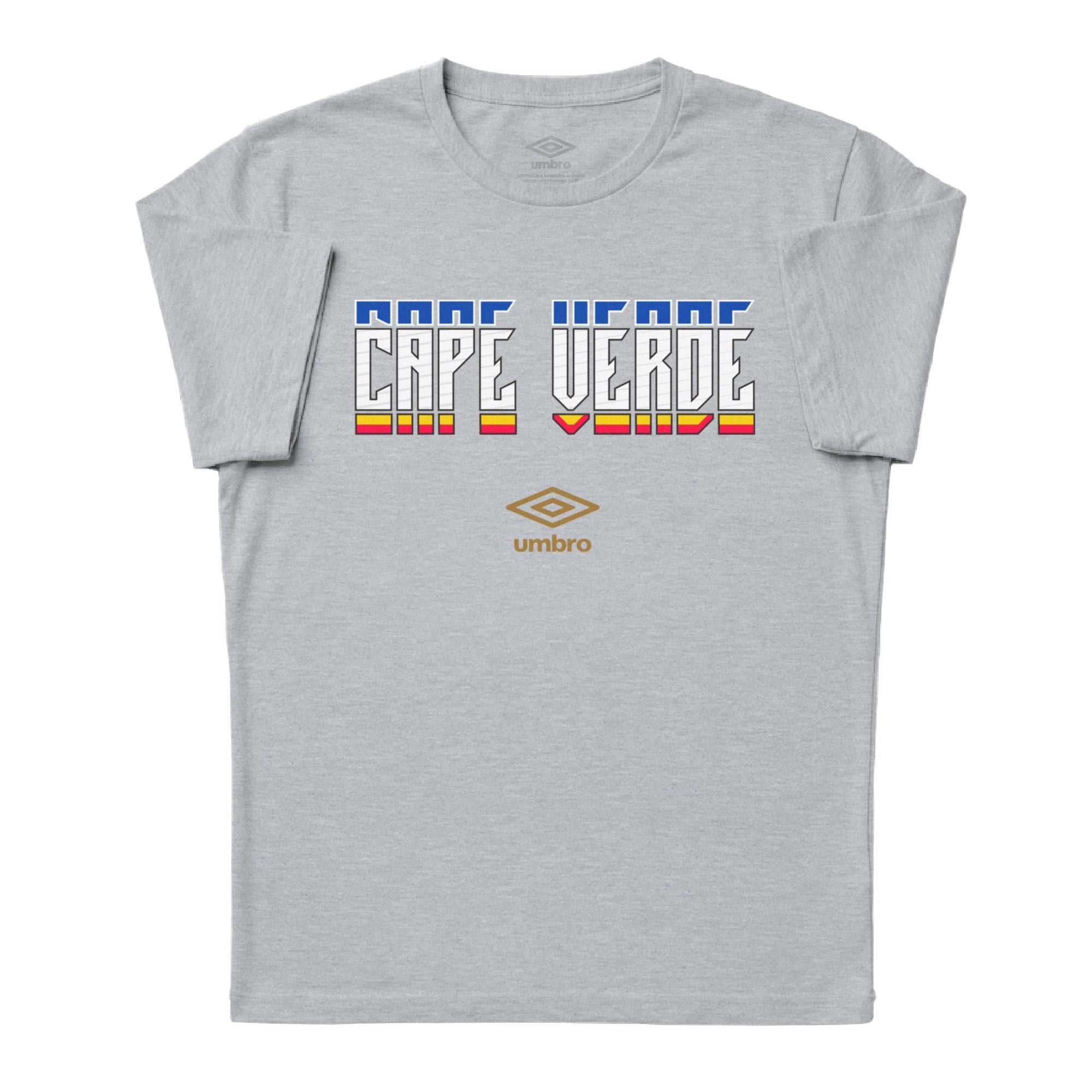 Cabo Verde Stacked grey soccer t shirt in cotton with short sleeves - Shop men's workout tee shirts by Umbro.