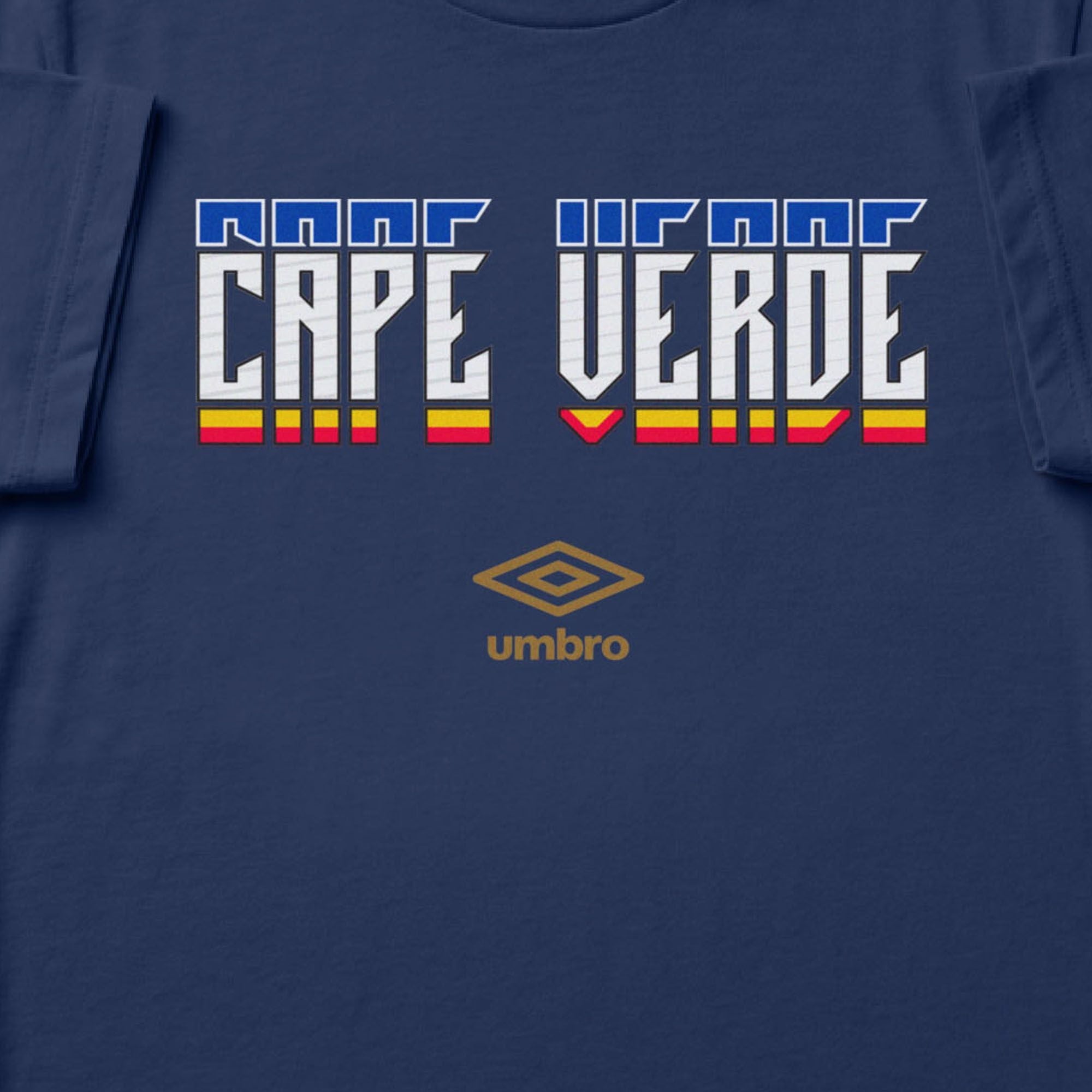 Cabo Verde Stacked navy blue soccer t shirt in 100% cotton - Shop men's workout tee shirts by Umbro.