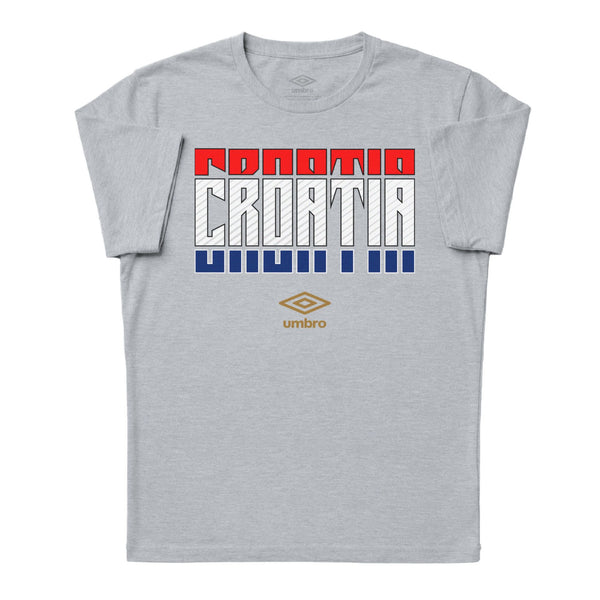 Croatia Stacked Grey Heather Soccer T-Shirt