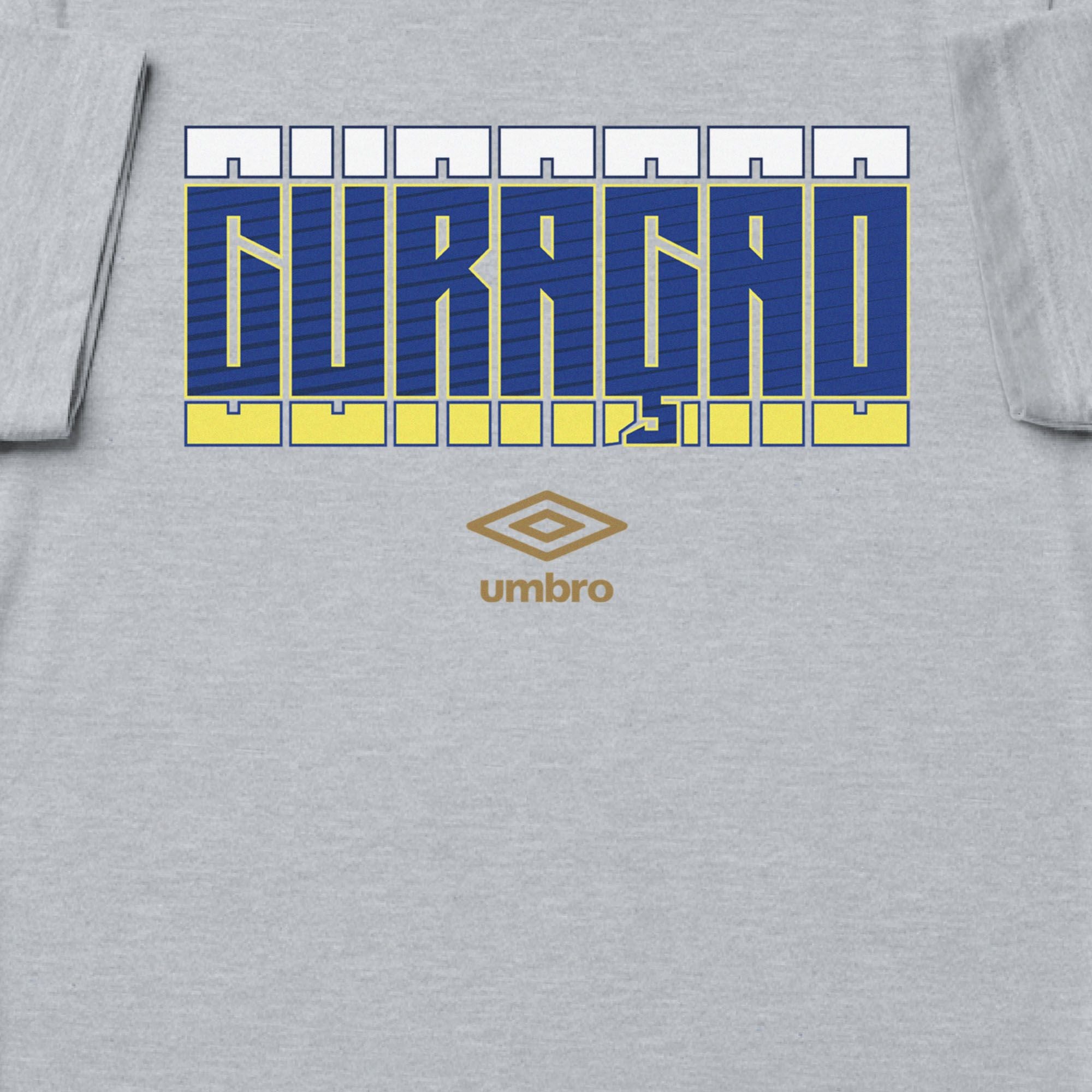 Curaçao Stacked grey soccer t shirt in 100% cotton with short sleeves - Shop men's workout tees by Umbro.