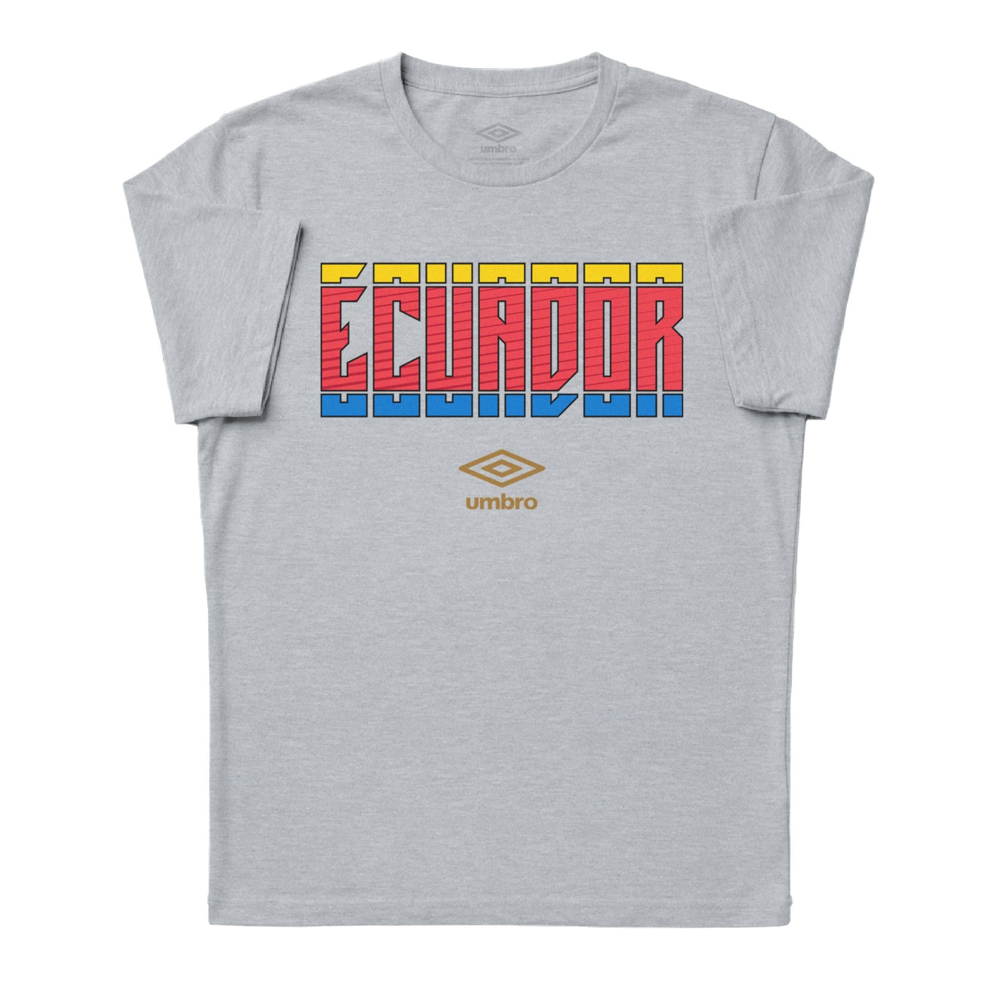 Ecuador Stacked grey soccer tee in cotton with short sleeves - Shop men's workout tee shirts by Umbro.