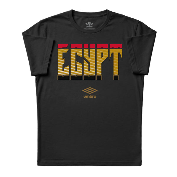 Egypt Stacked Black Soccer T-Shirt