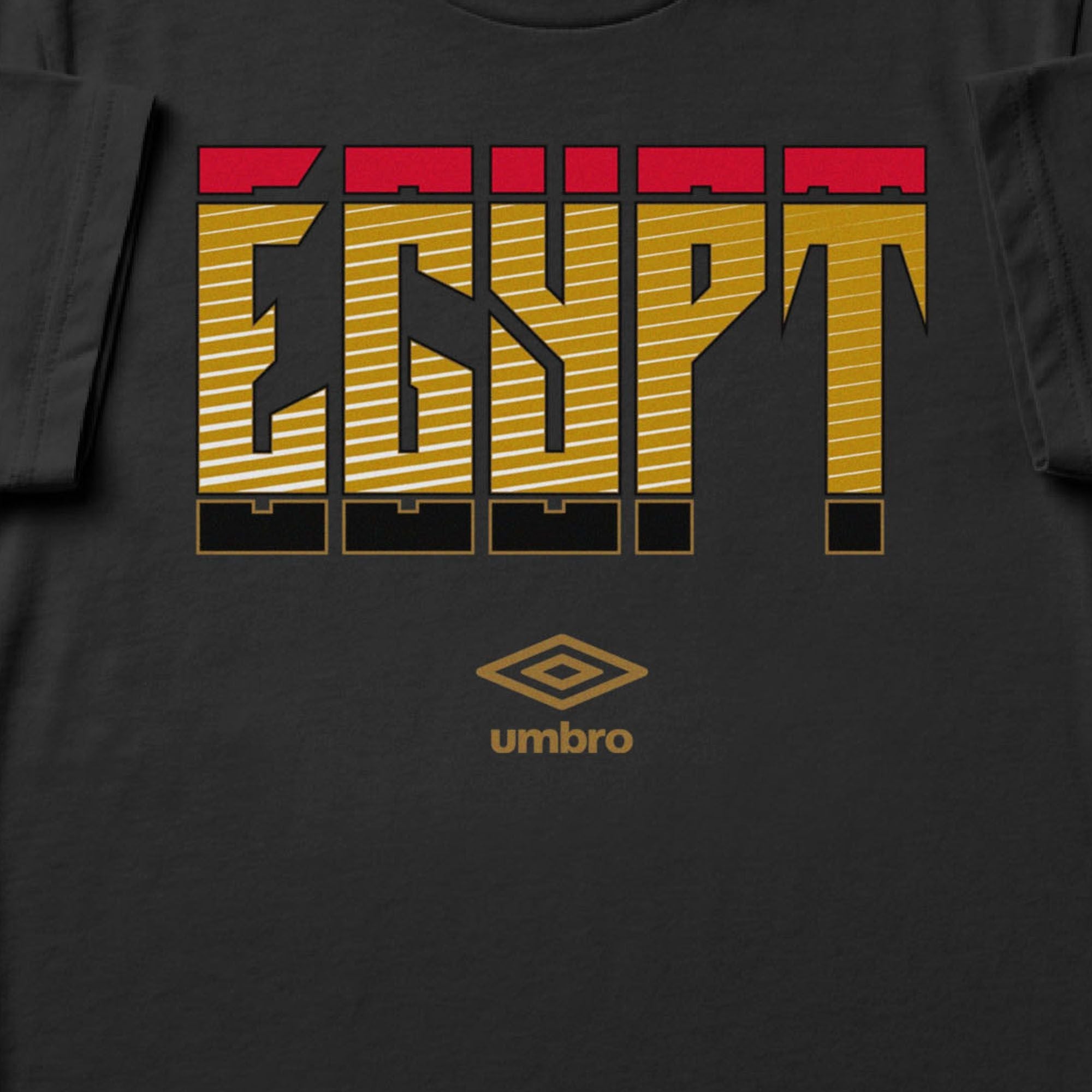 Egypt Stacked black soccer tee in 100% cotton - Shop men's workout tee shirts by Umbro