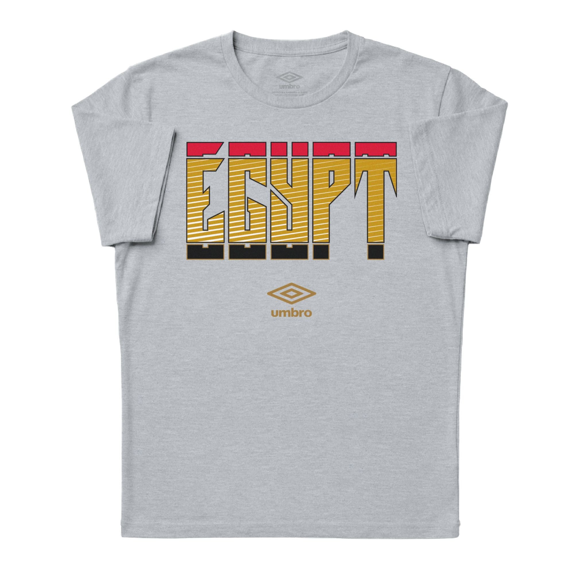 Egypt Stacked grey soccer tee in cotton with short sleeves - Shop men's workout tee shirts by Umbro.
