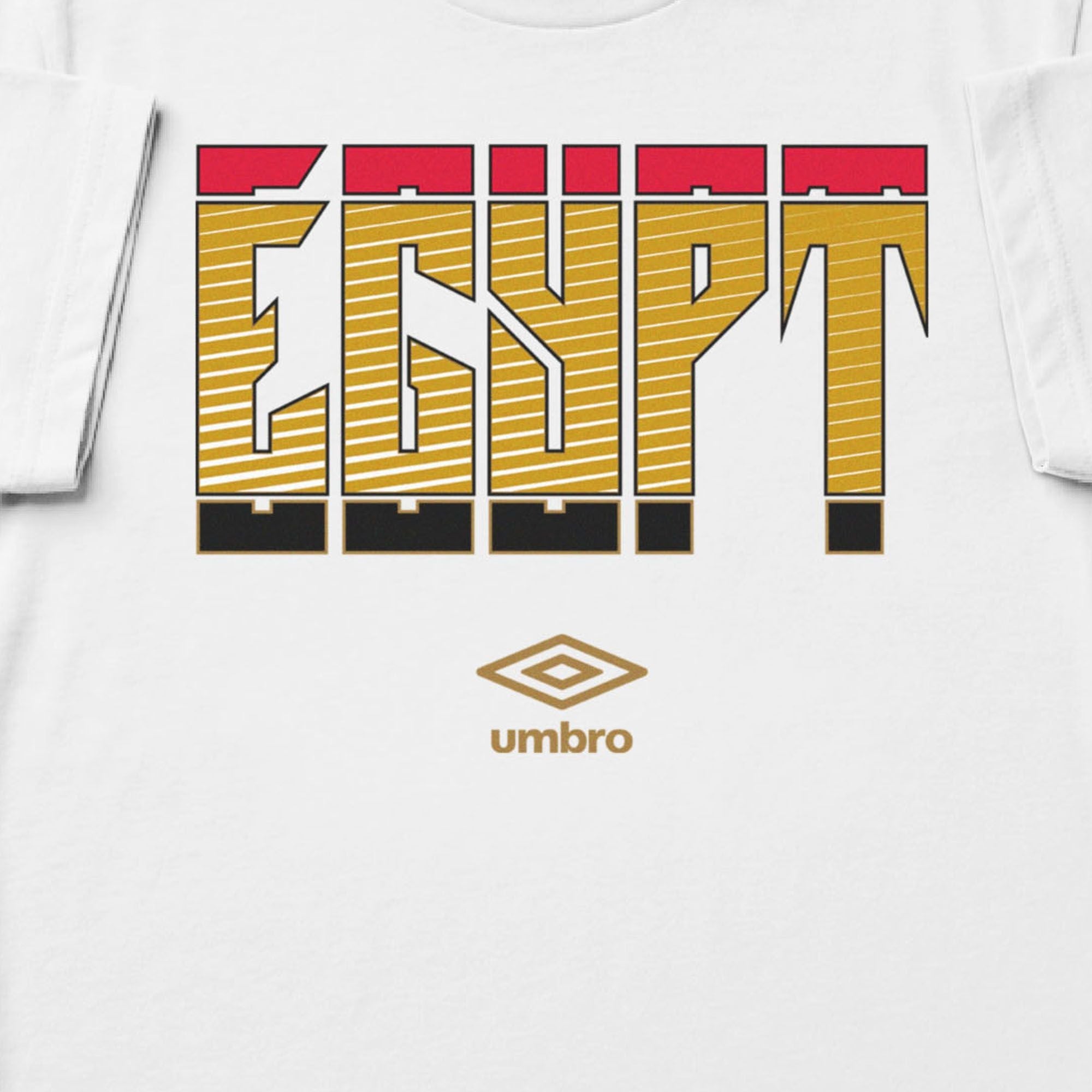 Egypt Stacked white soccer tee in 100% cotton - Shop men's workout tee shirts by Umbro
