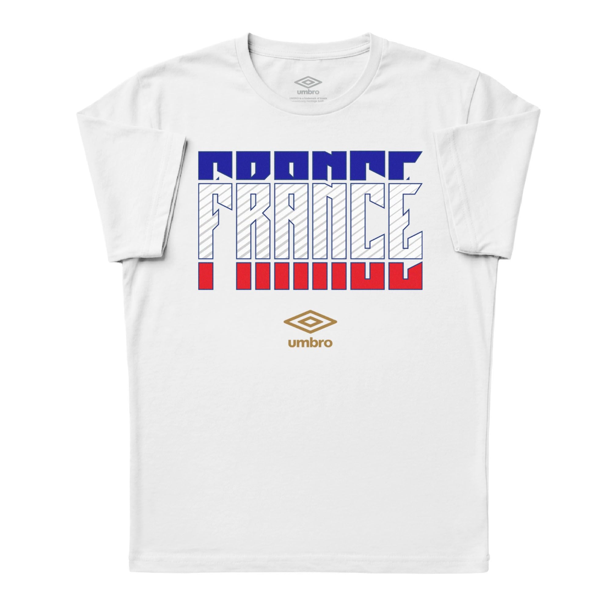 France Stacked Soccer White T-Shirt