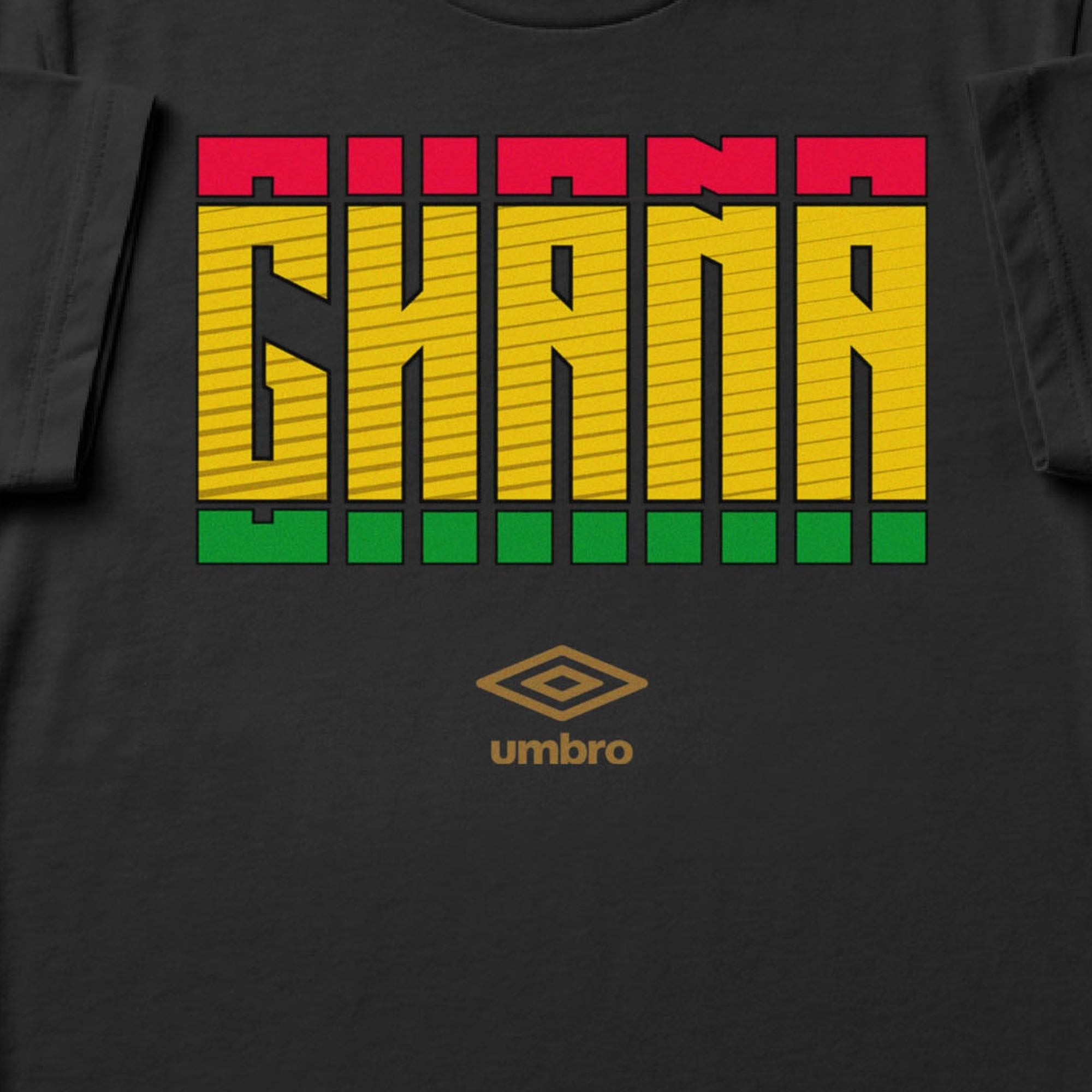 Ghana Stacked black soccer t shirt in 100% cotton - Shop men's workout tee shirts by Umbro.