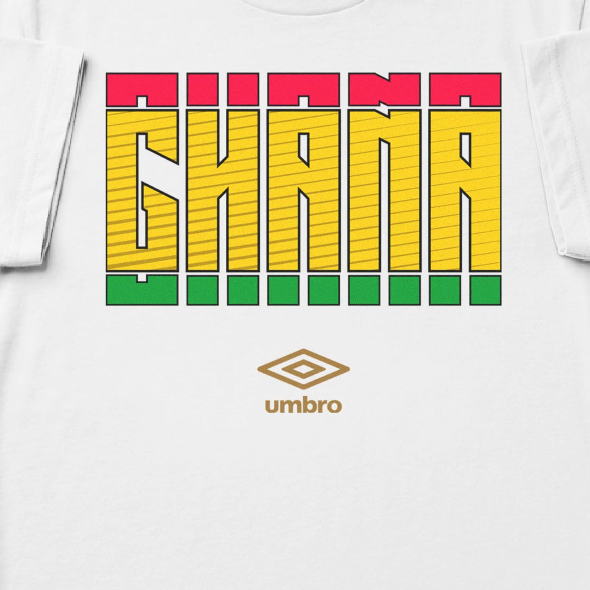 Ghana Stacked white soccer t shirt in 100% cotton - Shop men's workout tee shirts by Umbro.