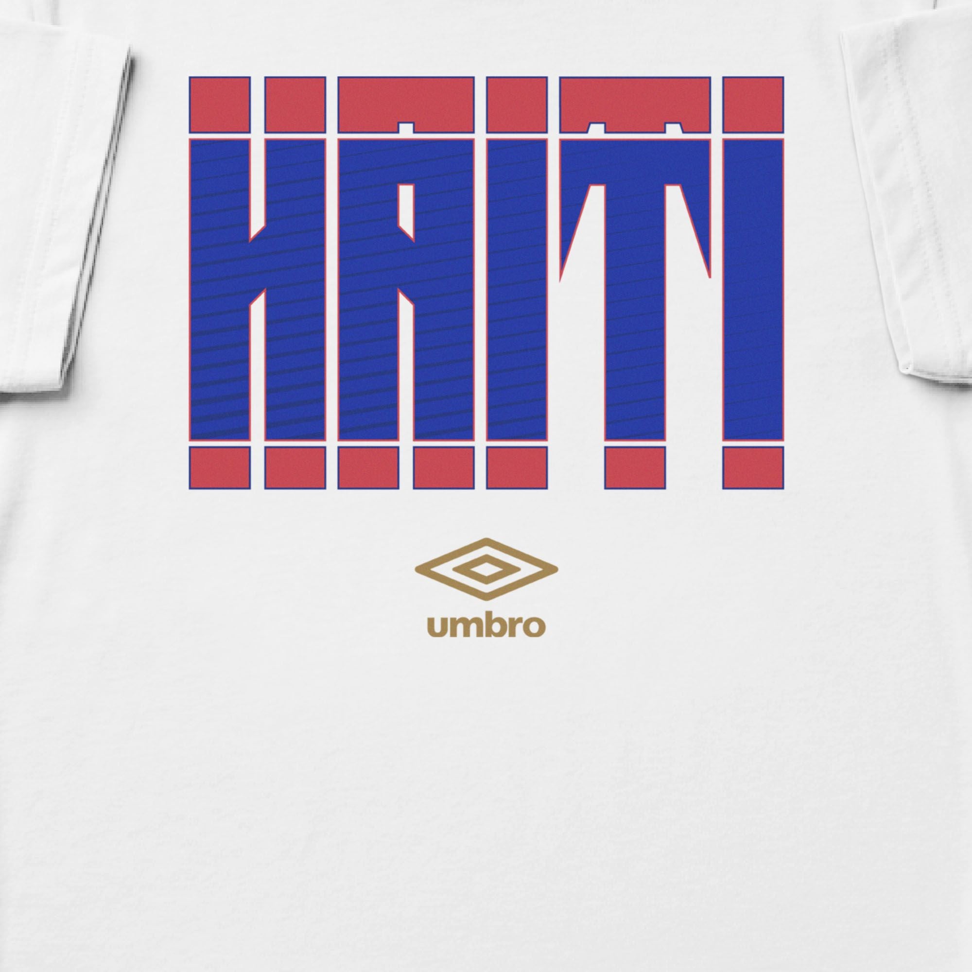 Haiti Stacked white soccer t shirt in 100% cotton with short sleeves - Shop men's workout tees by Umbro