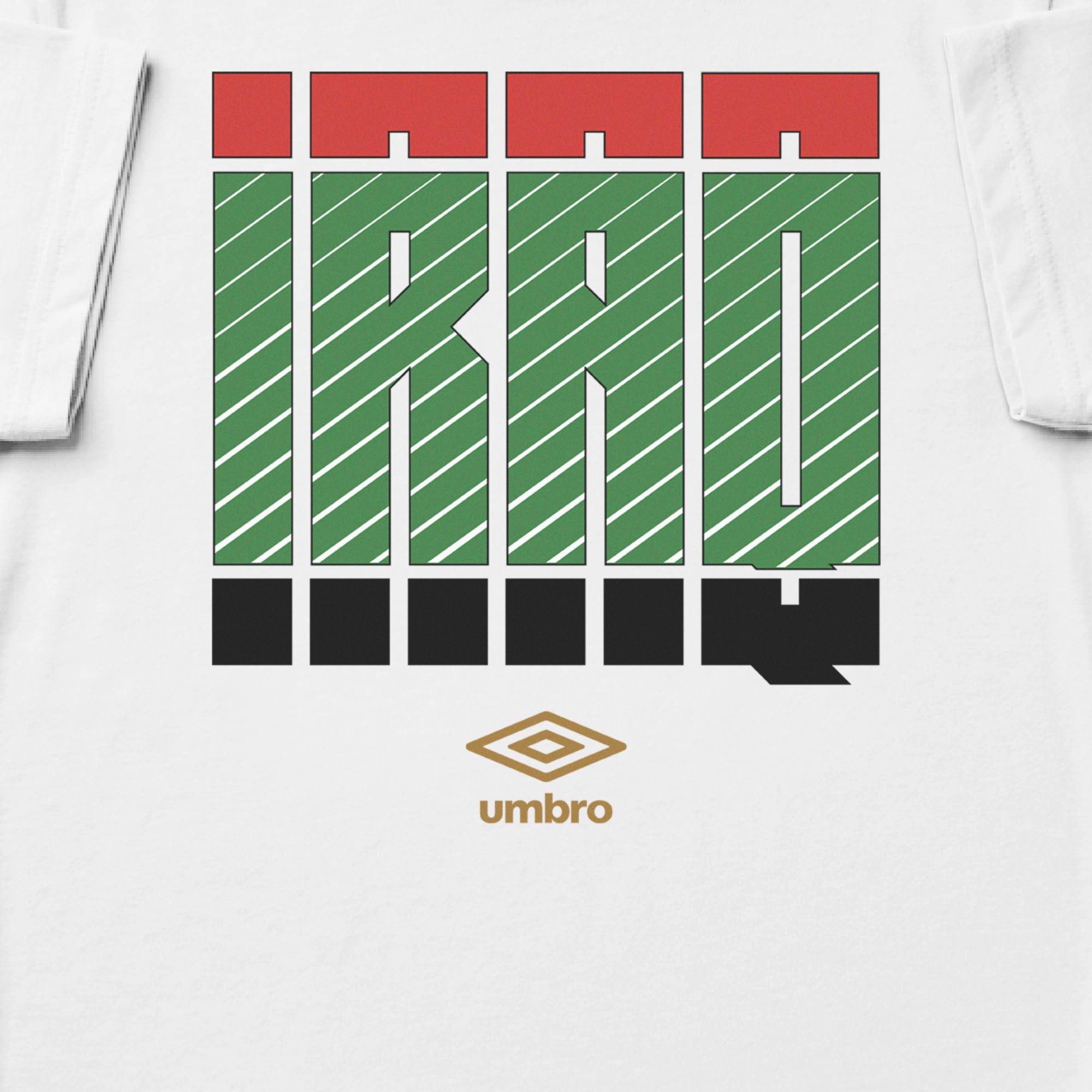 Iraq Stacked white soccer t shirt in 100% cotton with short sleeves - Shop men's workout tees by Umbro