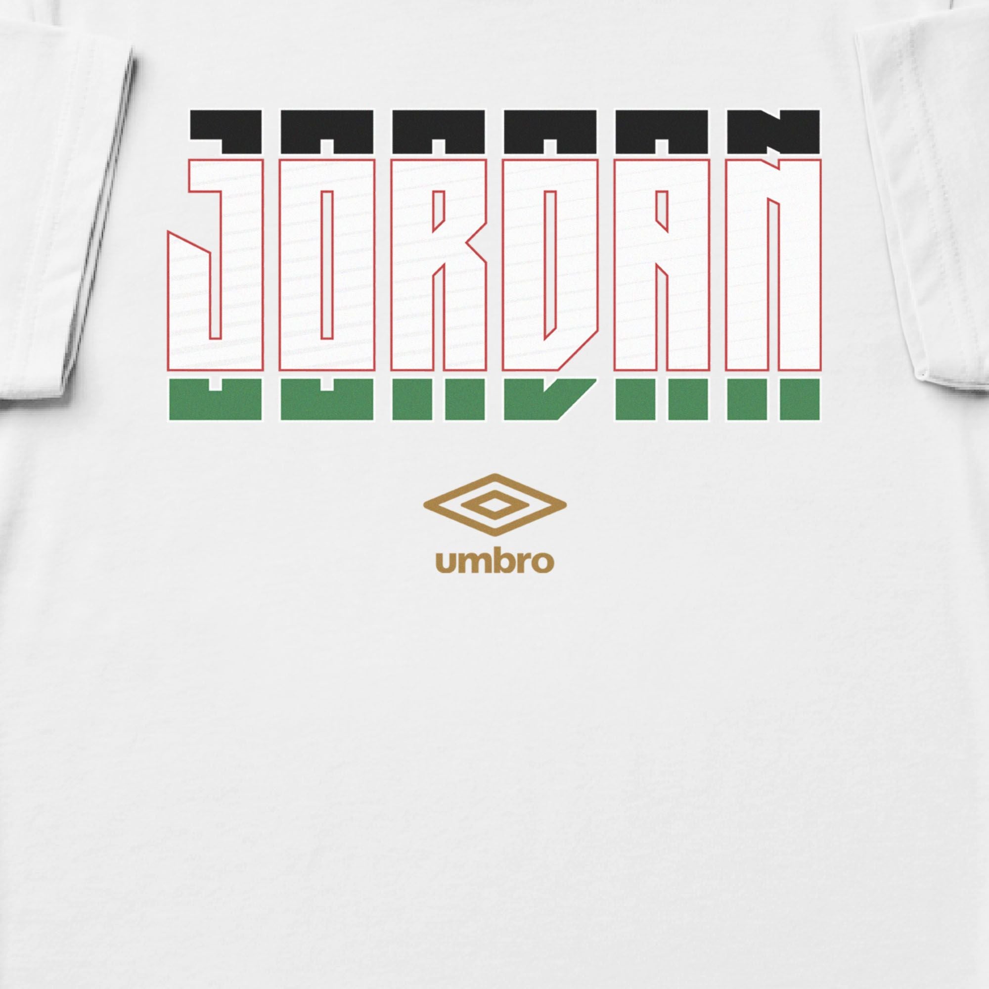 Jordan Stacked white soccer t shirt in 100% cotton with short sleeves - Shop men's workout tees by Umbro