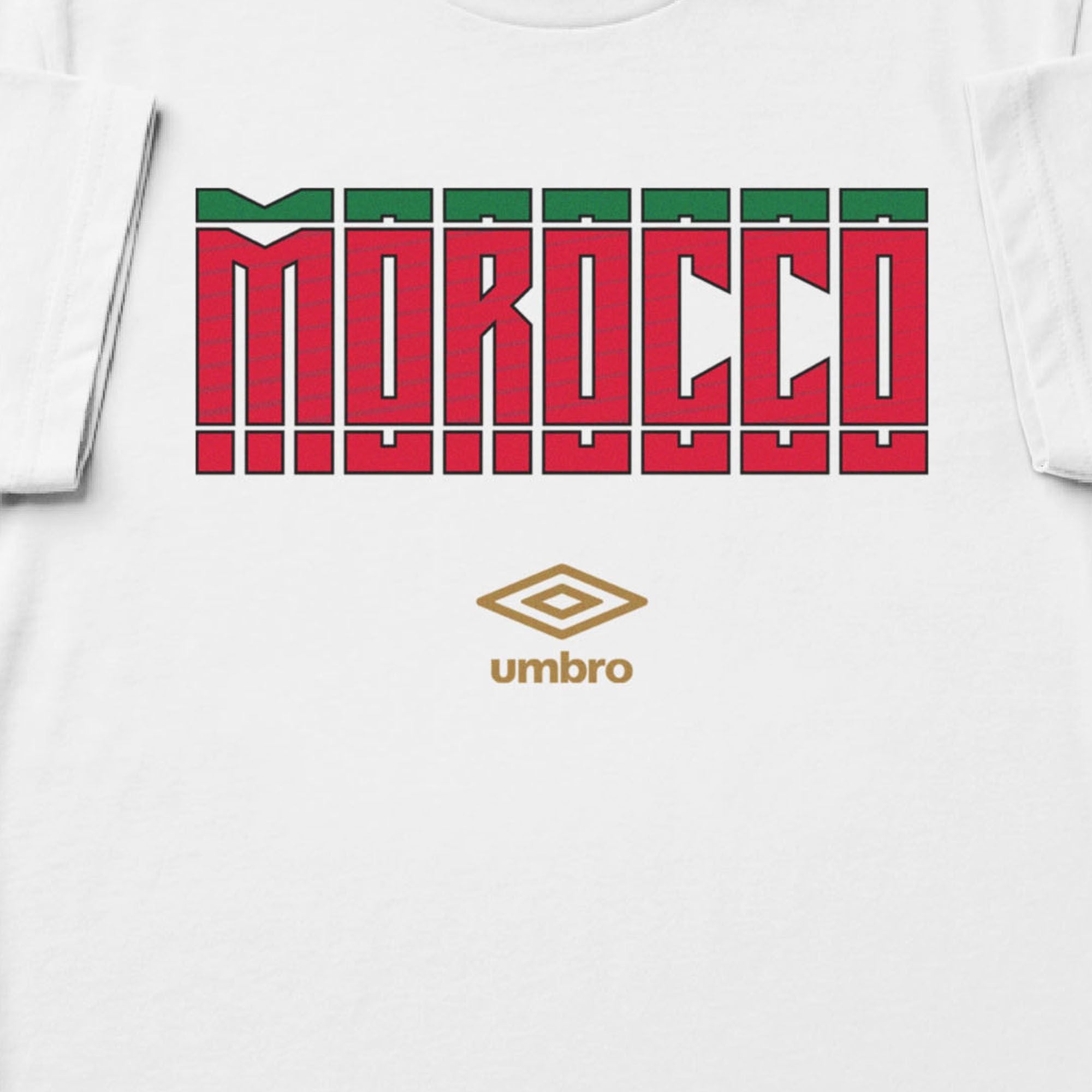 Morocco Stacked white soccer t shirt in 100% cotton - Shop men's workout tee shirts by Umbro.