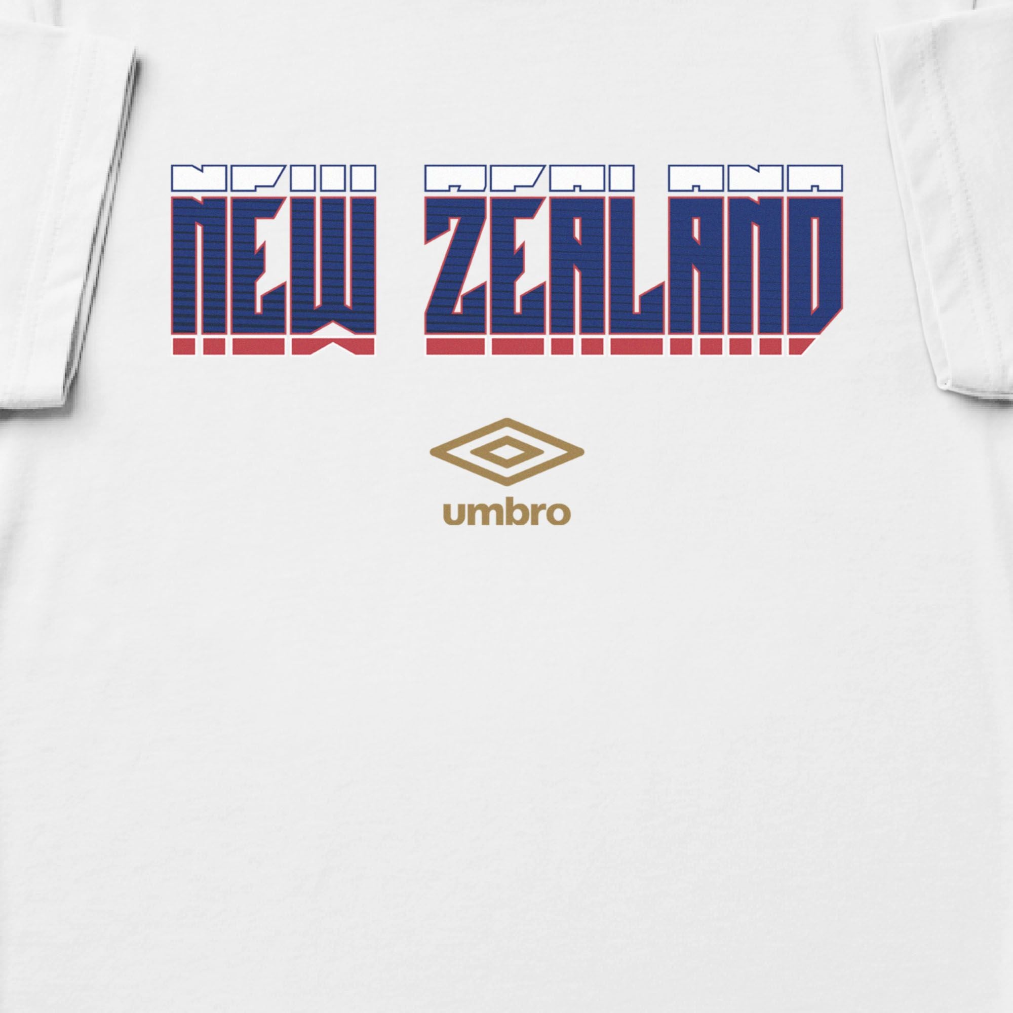 New Zealand Stacked white soccer t shirt in 100% cotton with short sleeves - Shop men's workout tees by Umbro
