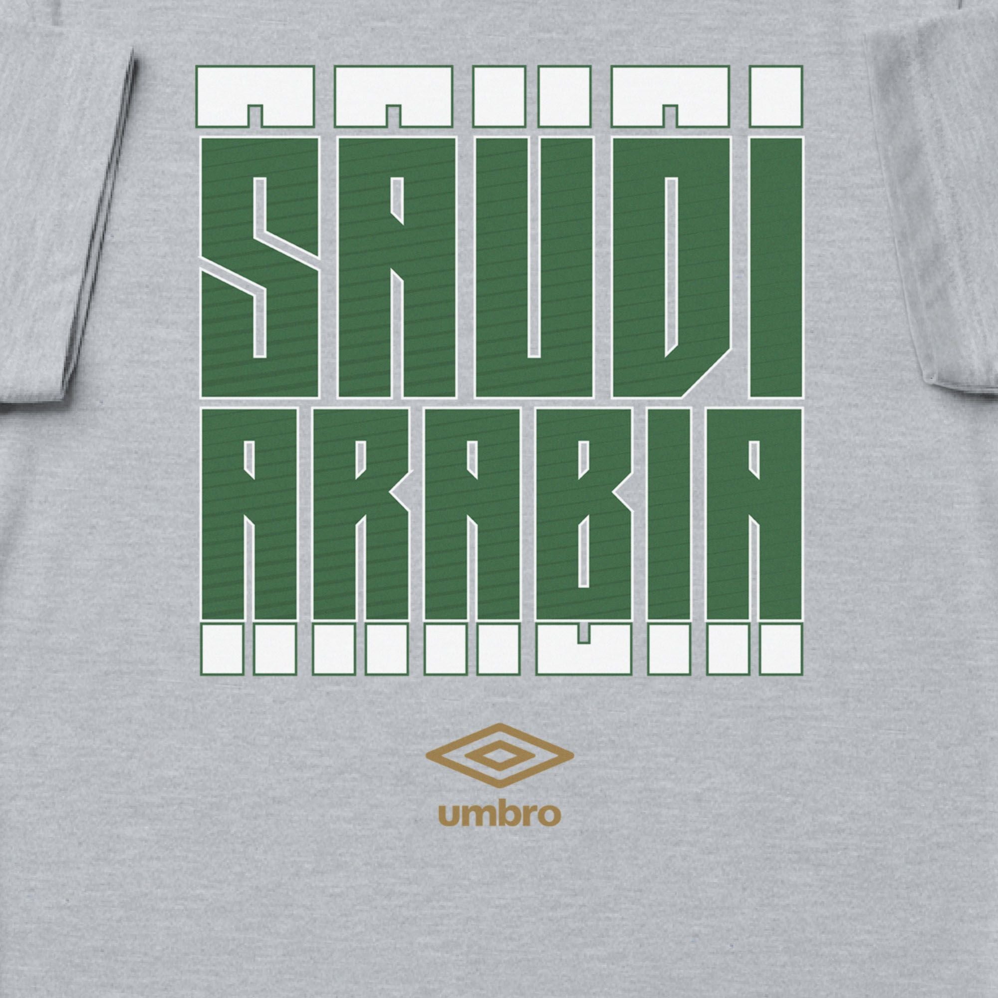 Saudi Arabia Stacked grey soccer t shirt in 100% cotton with short sleeves - Shop men's workout tees by Umbro.
