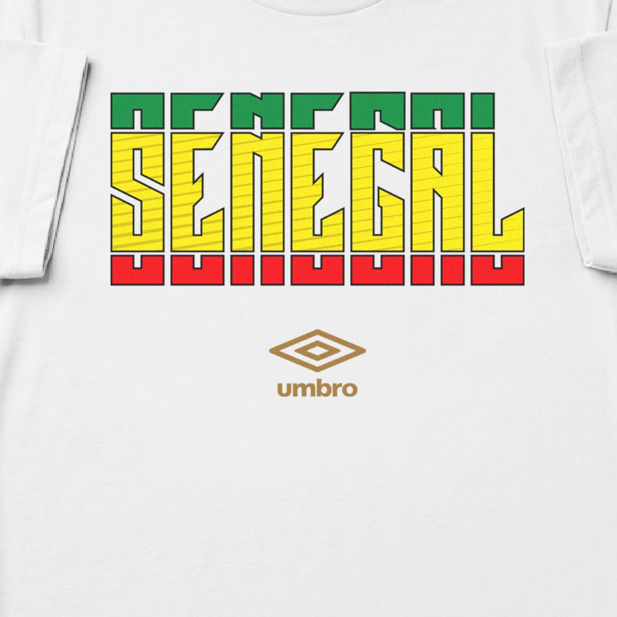 Senegal Stacked white soccer t shirt in 100% cotton - Shop men's workout tee shirts by Umbro.