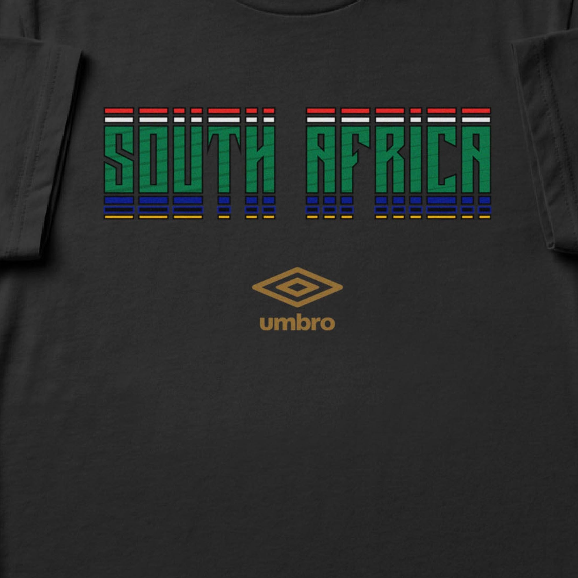 South Africa Stacked black soccer t shirt in 100% cotton - Shop men's workout tee shirts by Umbro