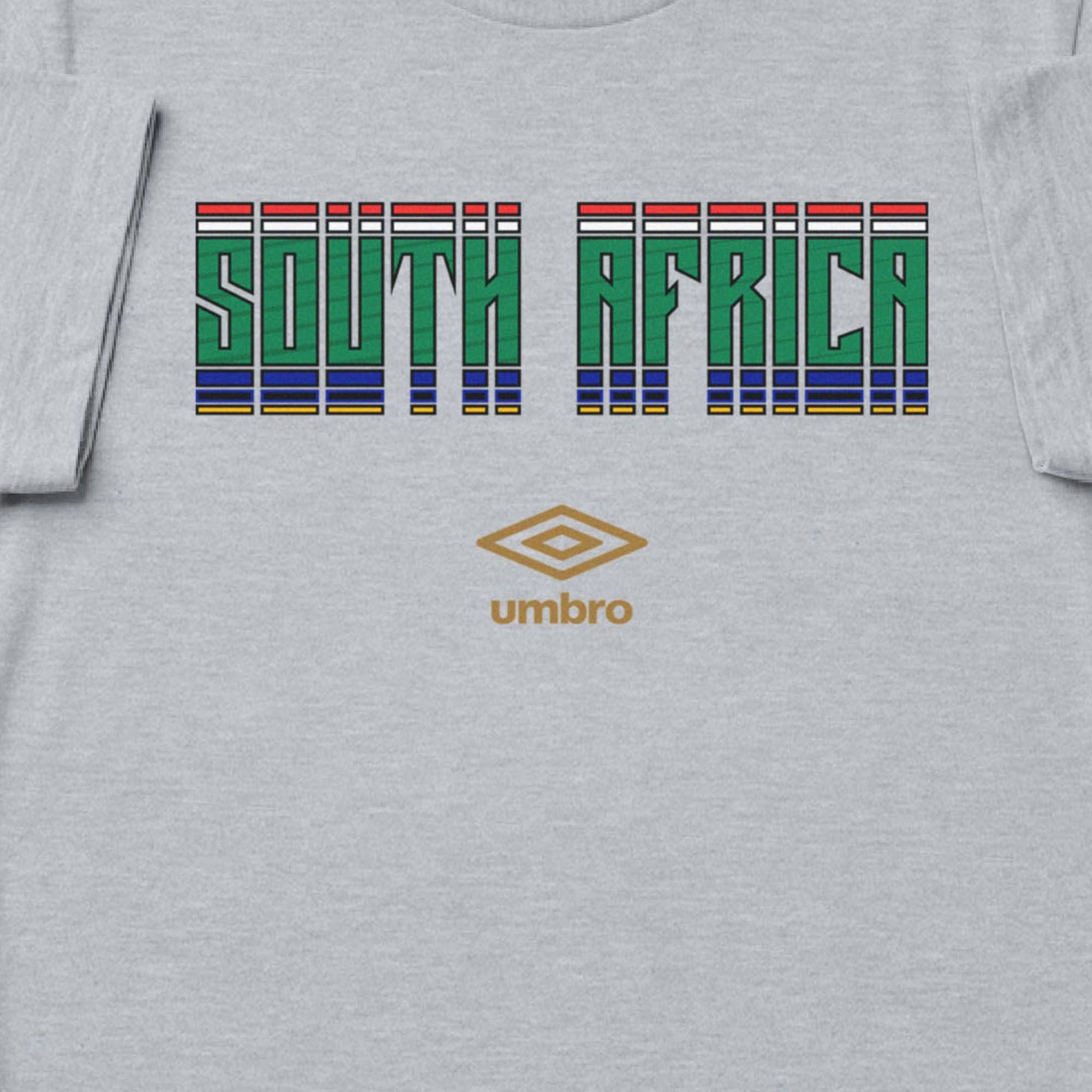 South africa stacked grey soccer t shirt in 100% cotton - Shop men's workout tee shirts by Umbro