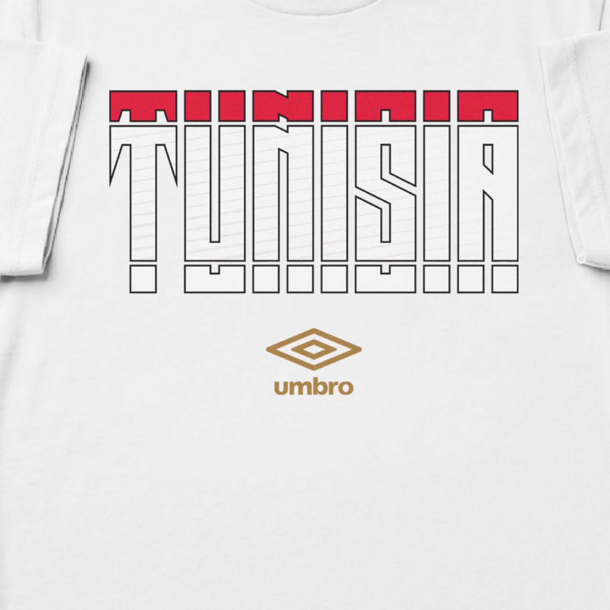 Tunisia Stacked White Soccer T-Shirt