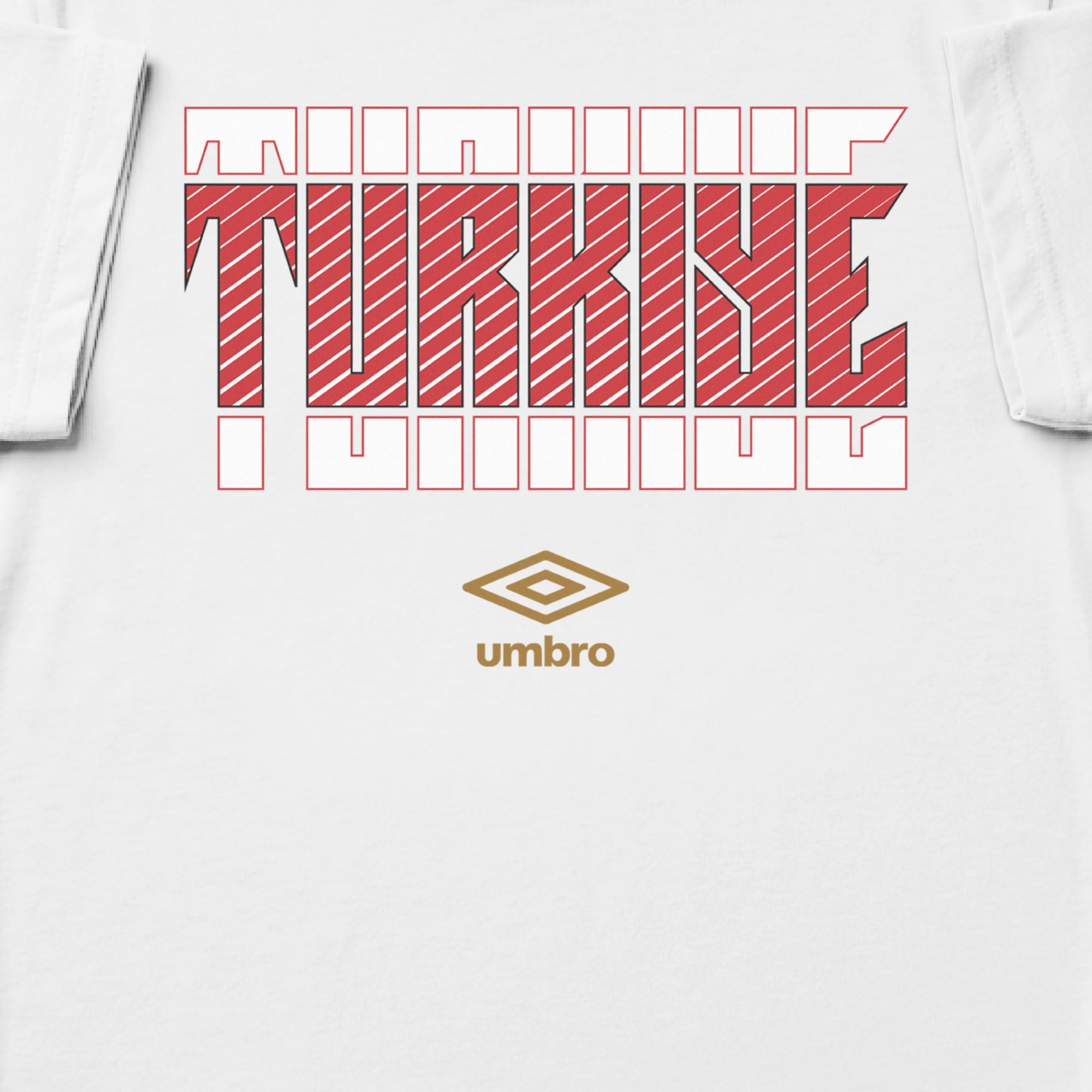 Turkiye Stacked white soccer t shirt in 100% cotton with short sleeves - Shop men's workout tees by Umbro.
