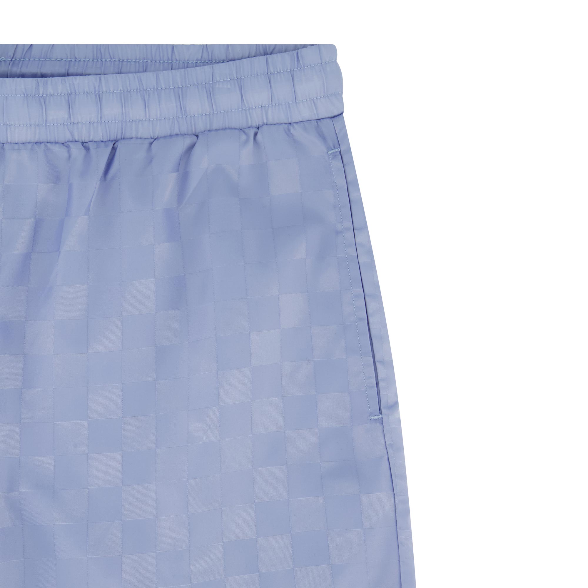 Men's Checkered Jacquard Light Blue Soccer Short