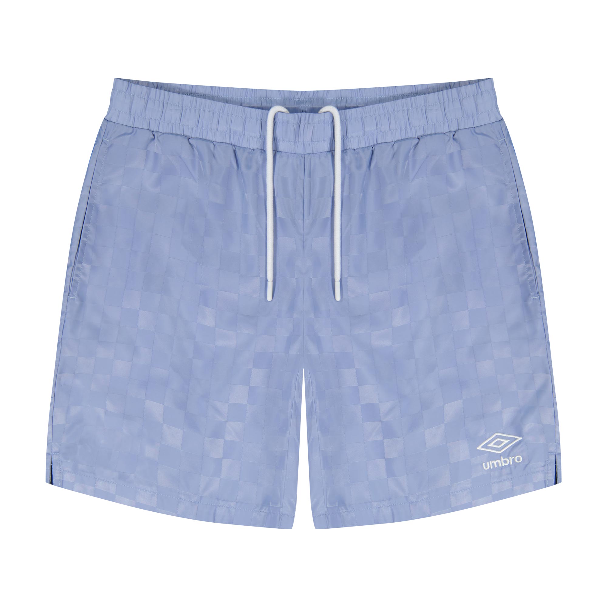 Men's Checkered Jacquard Light Blue Soccer Short