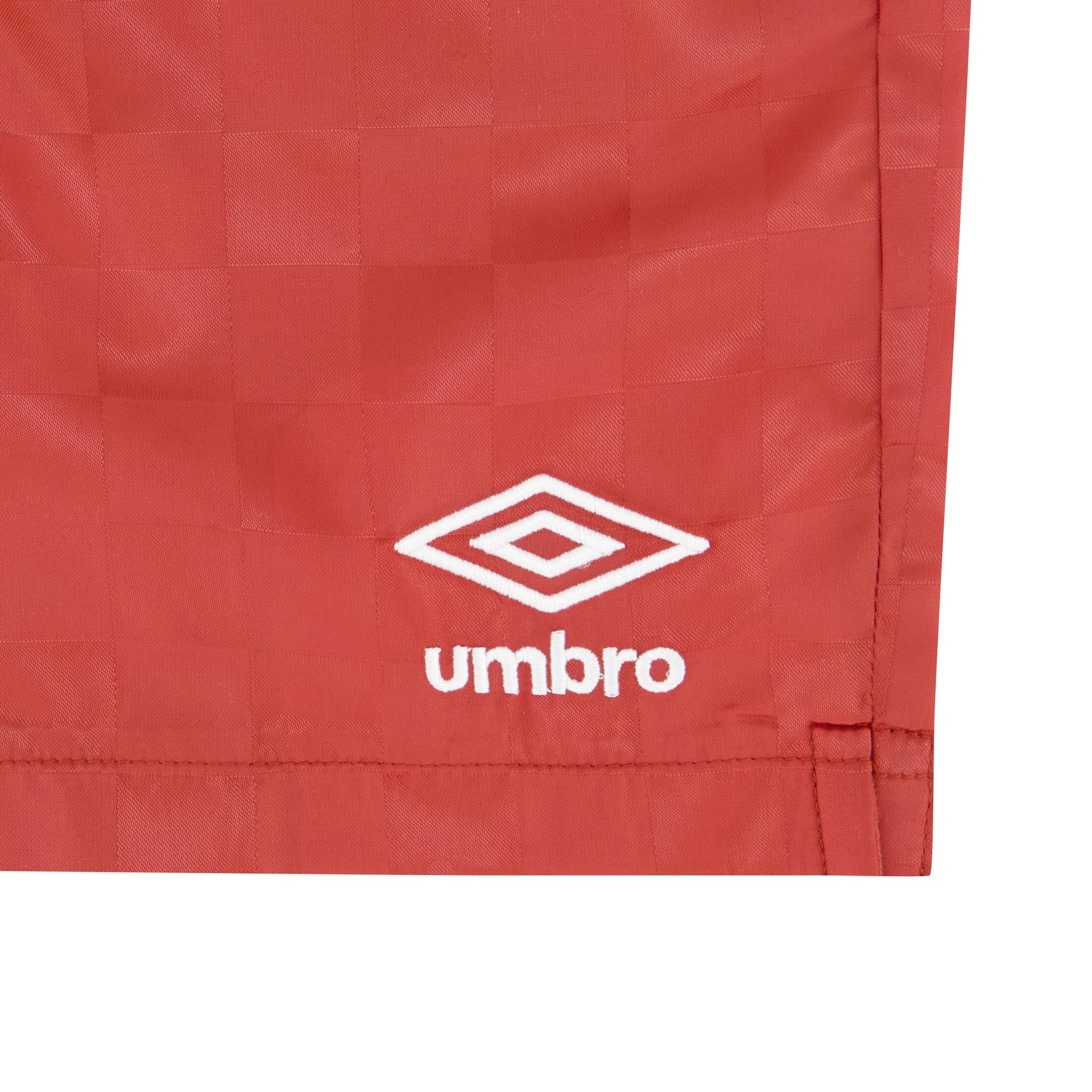 Boy's checkered jacquard rust red soccer short - Shop youth boy's workout shorts  by Umbro