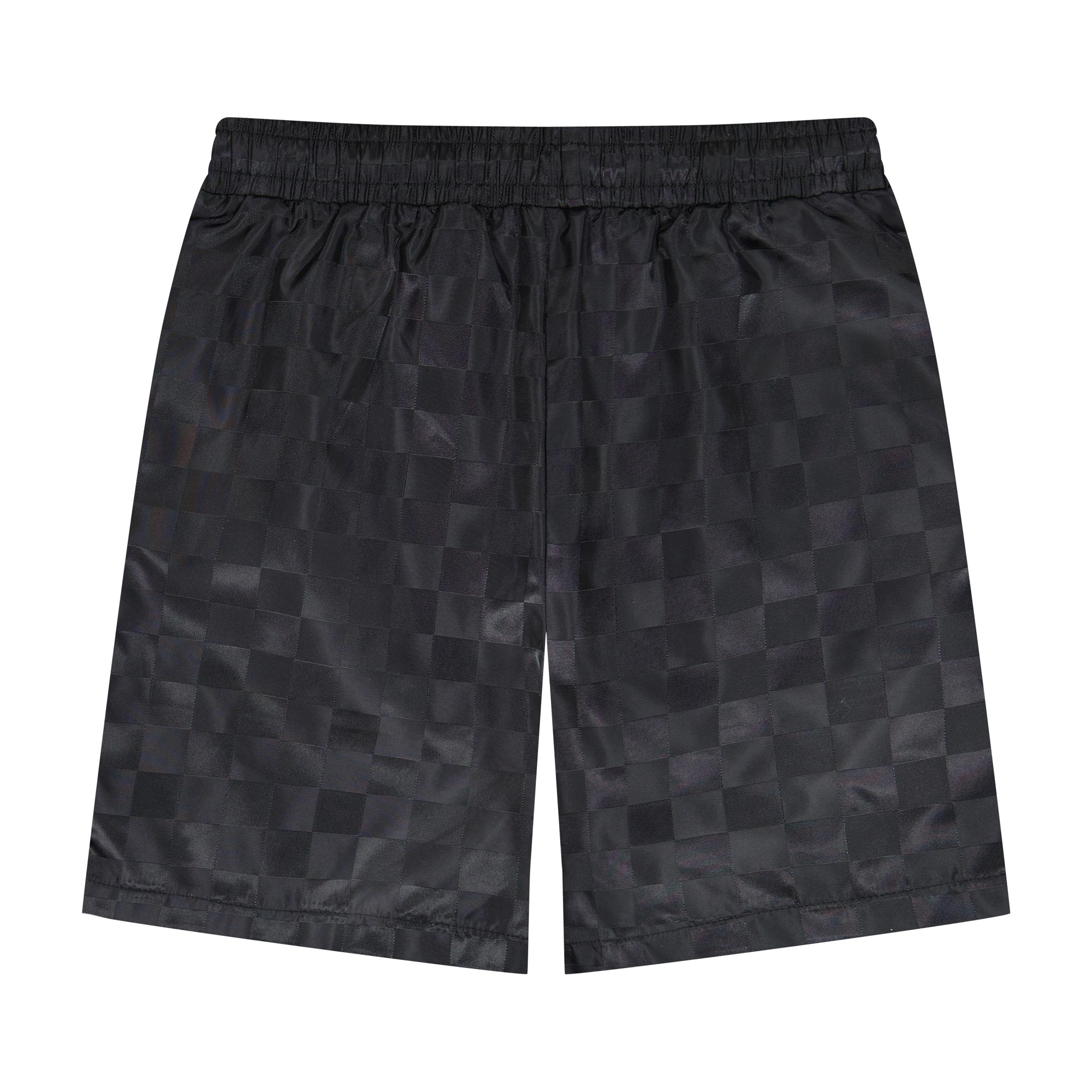 Youth Boy's Checkered Jacquard Black Soccer Short