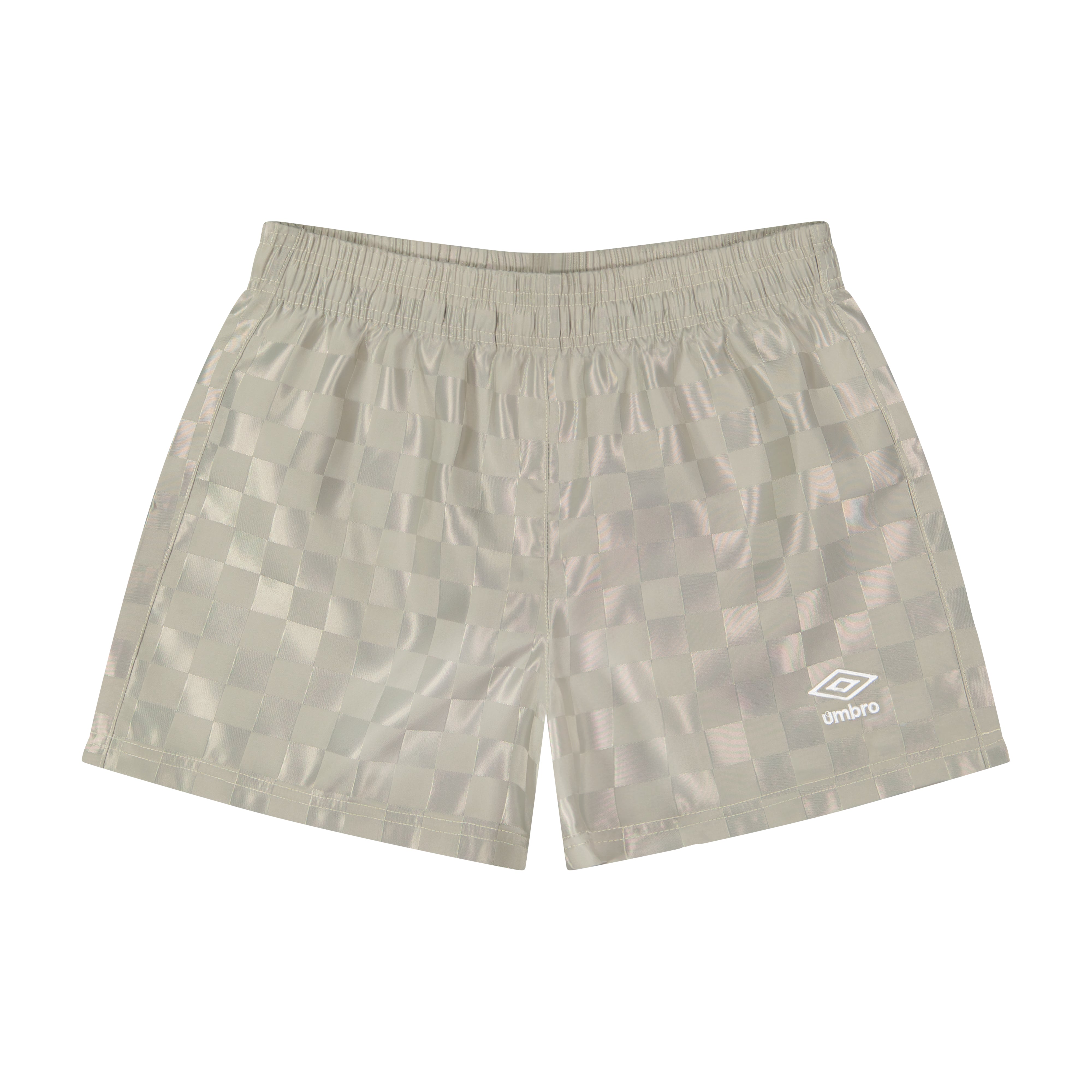 Girl's light gray checkered soccer shorts offer a comfortable, relaxed fit. Shop womens soccer shorts by Umbro.