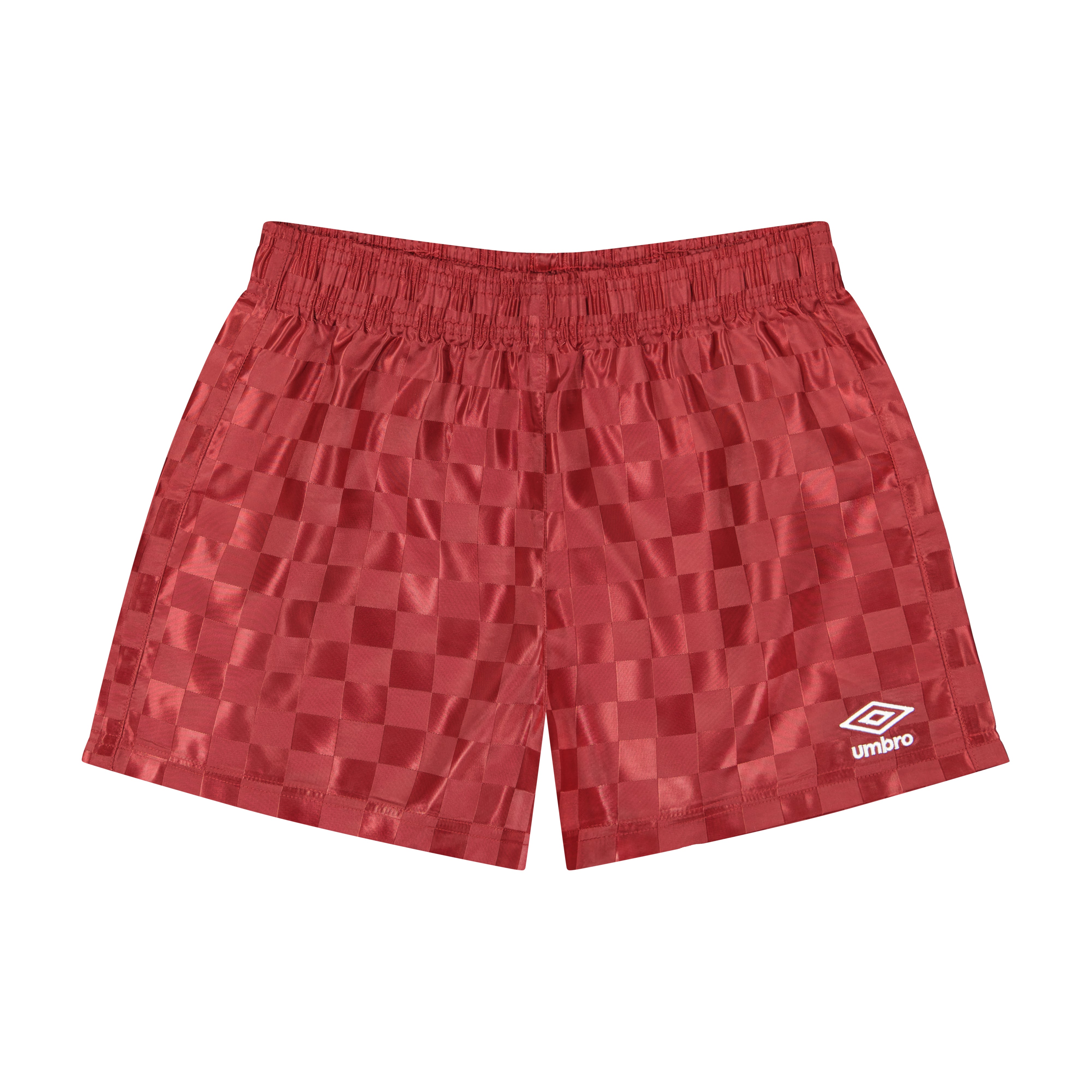 Girl's red checkered soccer shorts offer a comfortable, relaxed fit. Shop girls soccer shorts by Umbro.