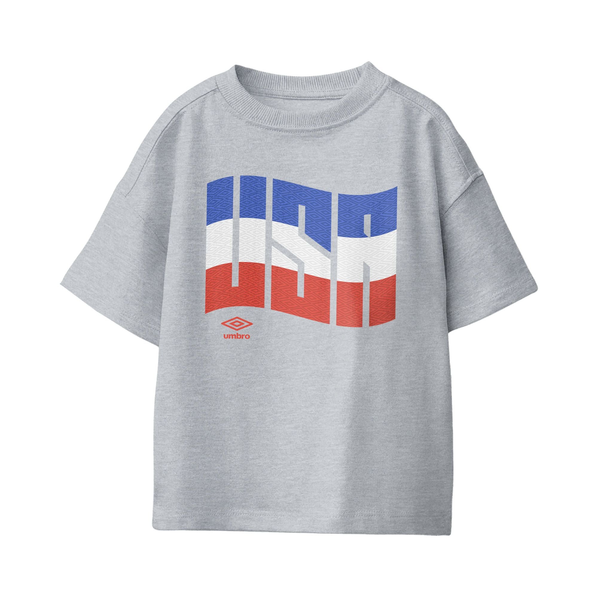 USA wavy graphic sport grey soccer tee. Shop football team tees in soft cotton by Umbro.