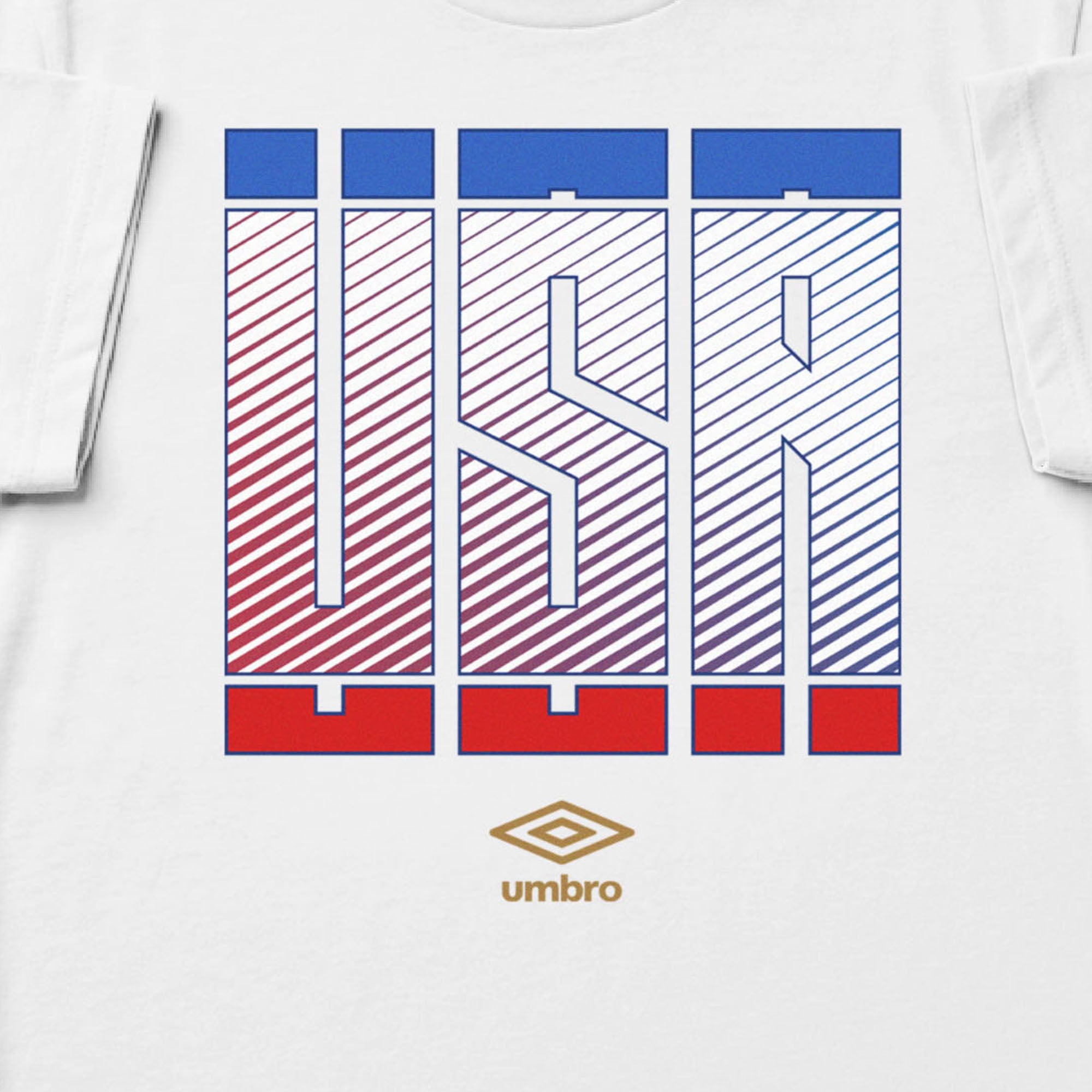 USA Stacked white soccer t shirt in 100% cotton with short sleeves - Shop men's graphic tees by Umbro.