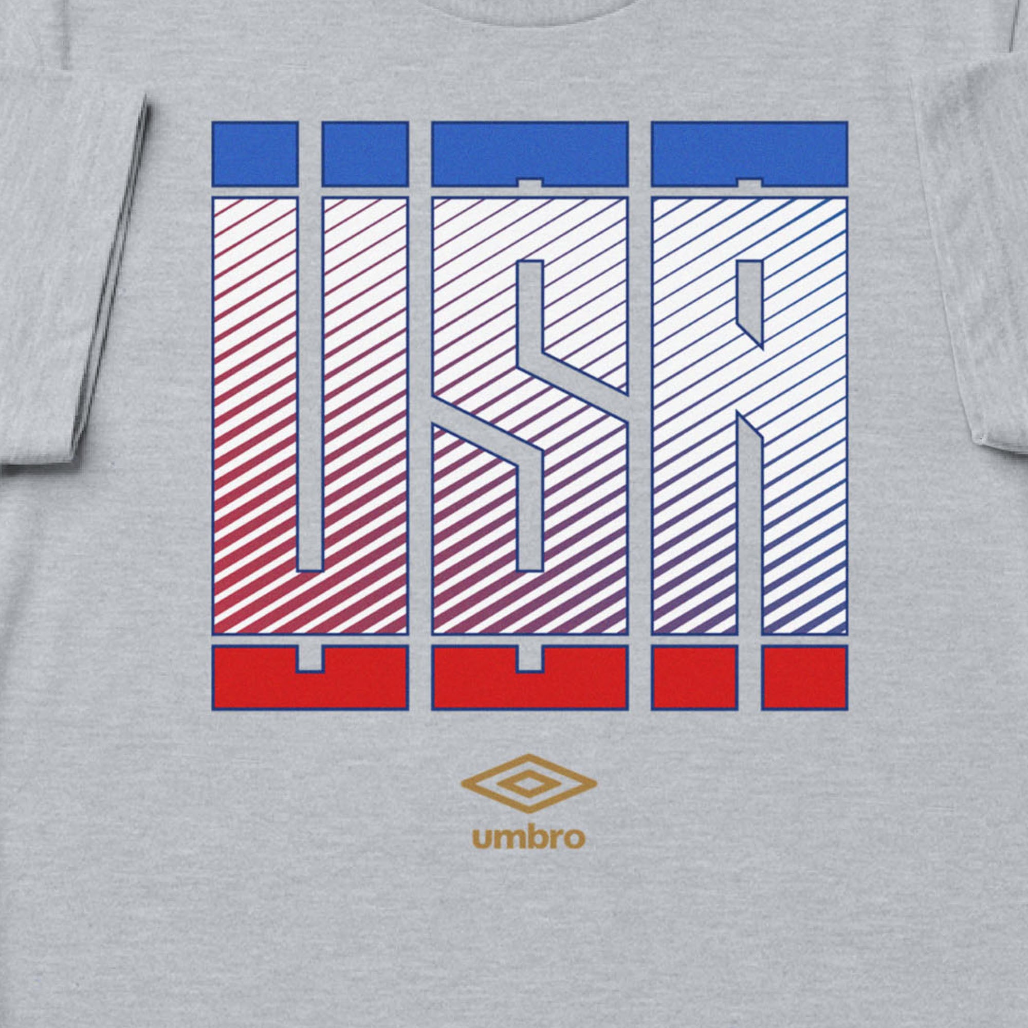 USA Stacked grey soccer t shirt in 100% cotton with short sleeves - Shop men's graphic tees by Umbro.