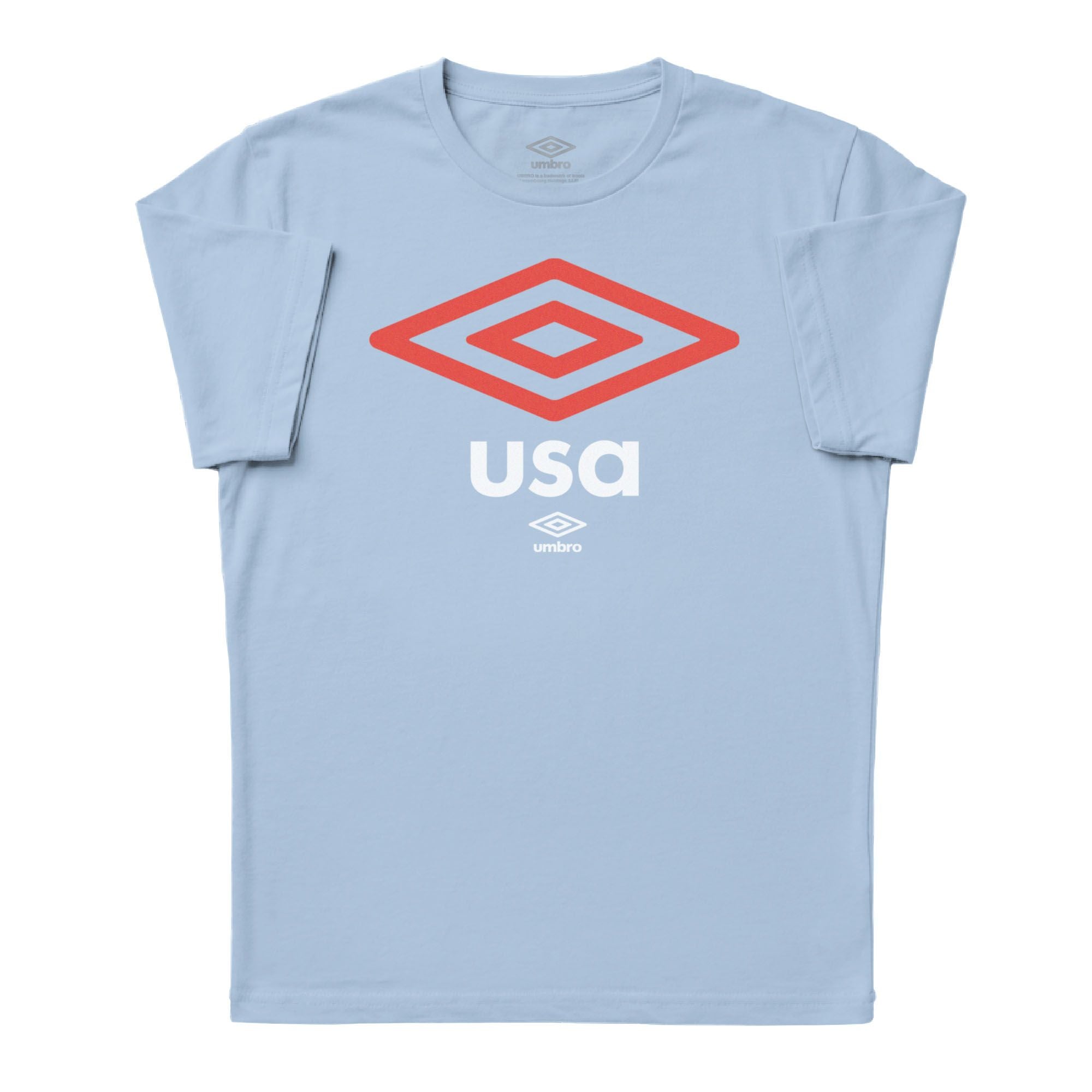 USA diamond graphic soccer light blue tees. Shop football team tee in soft cotton by Umbro.