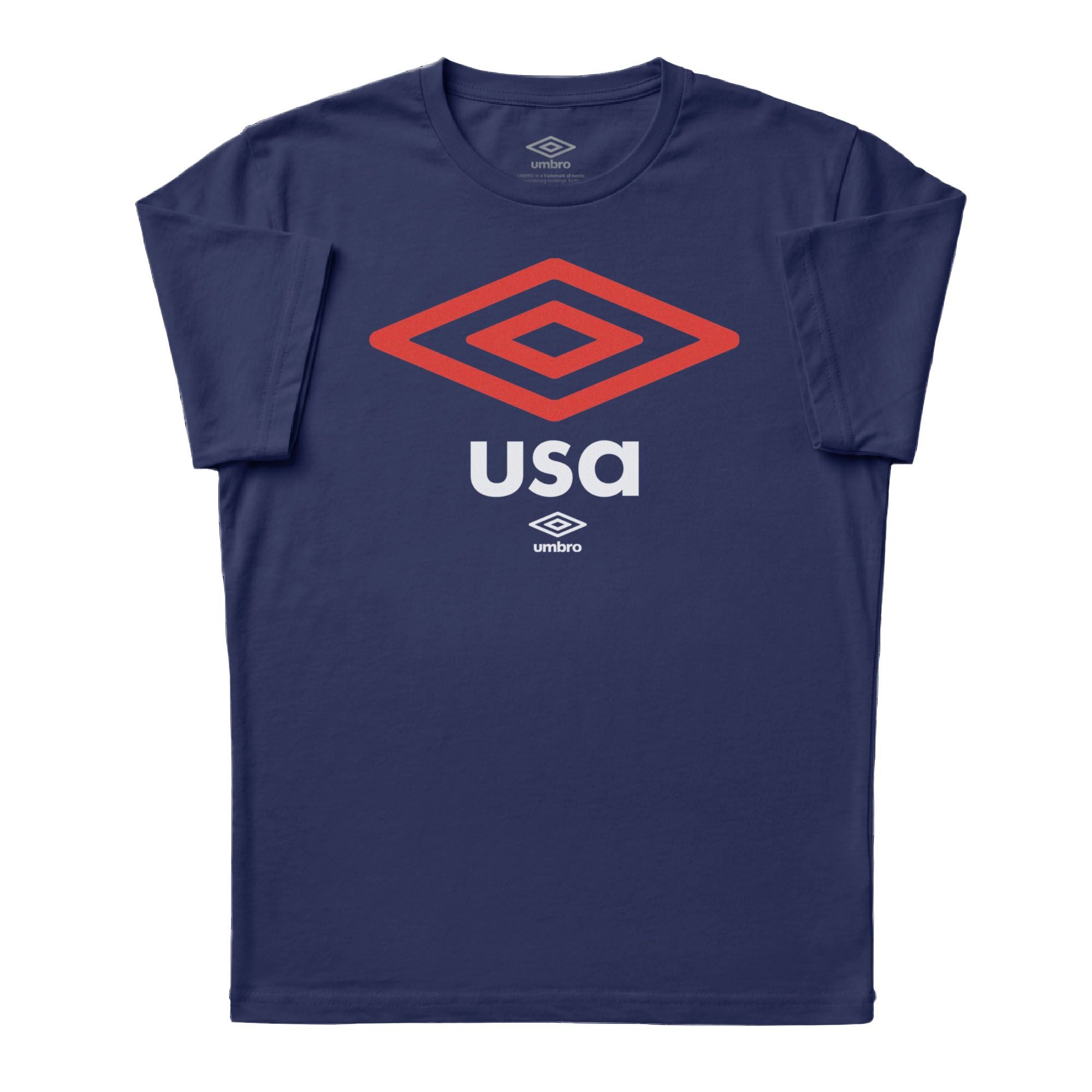 USA diamond graphic soccer navy blue tees. Shop soft cotton graphic soccer tees by Umbro.