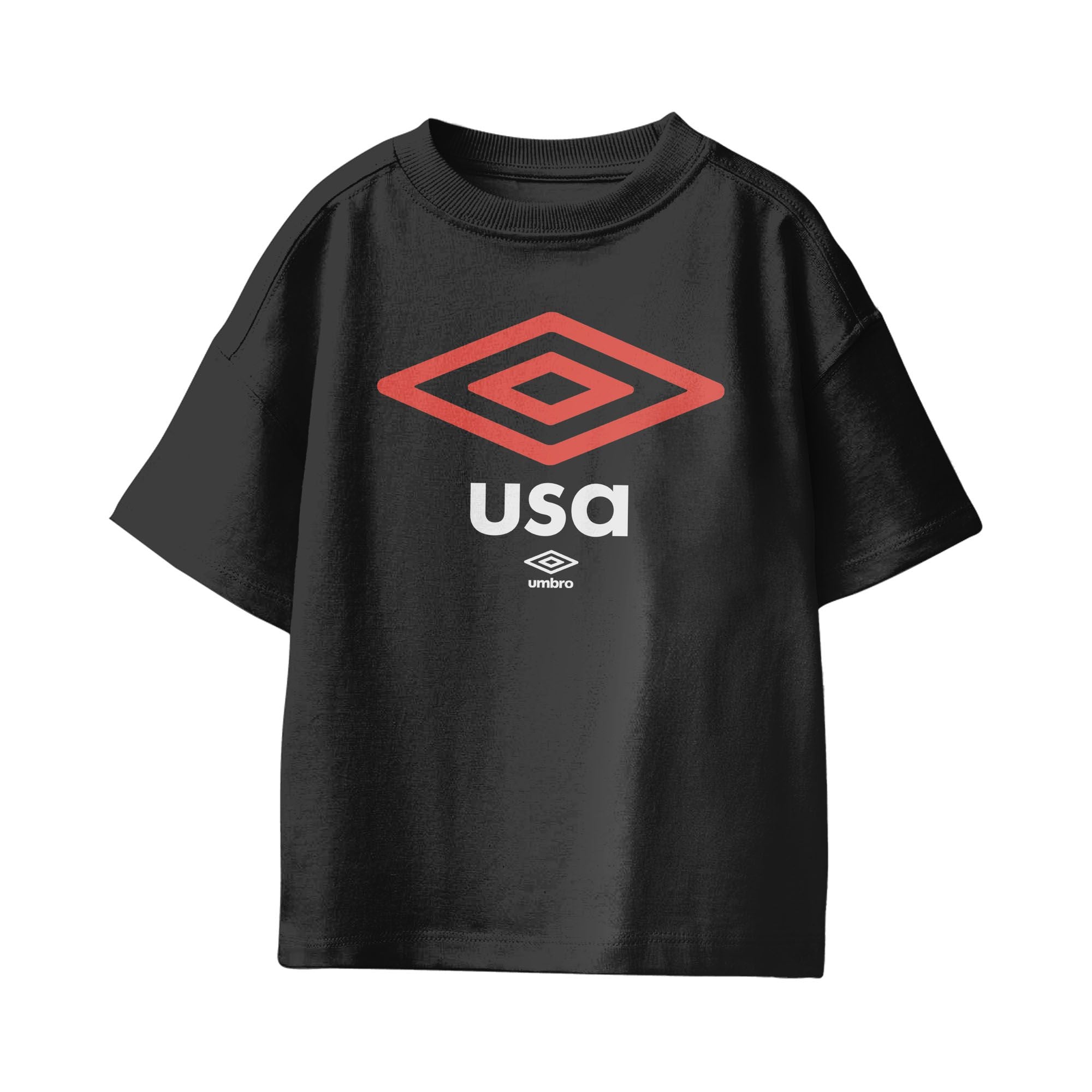 USA diamond logo black soccer tees. Shop football team t-shirts in soft cotton by Umbro.