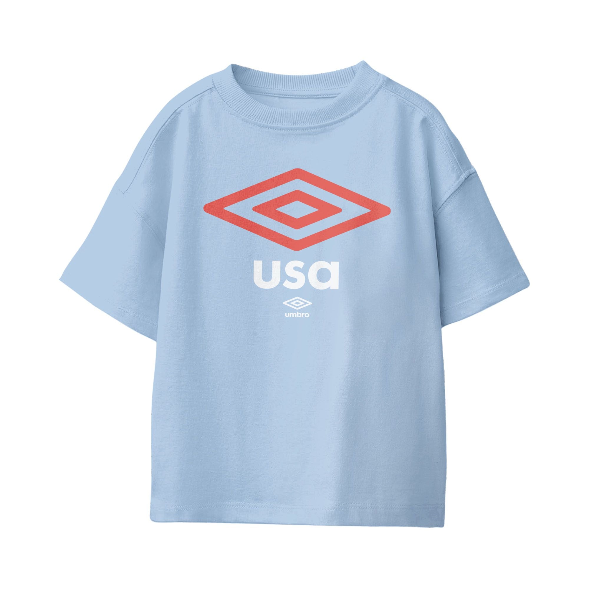 USA diamond logo light blue soccer tees. Shop football team T-shirts in soft cotton by Umbro.