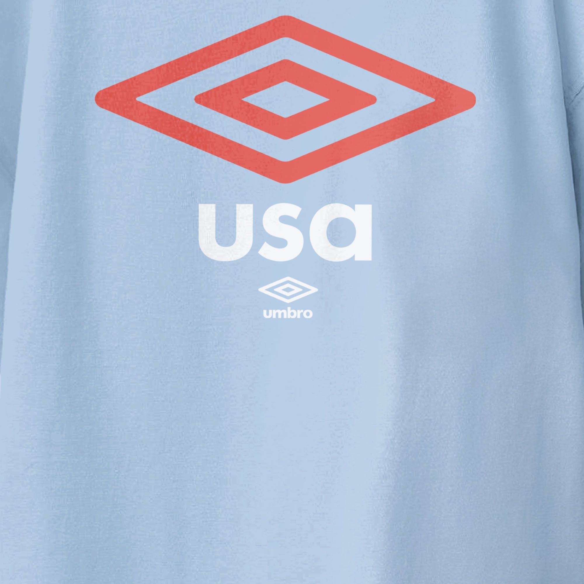 USA diamond logo light blue soccer Tshirt. Shop football team tees in soft cotton by Umbro.