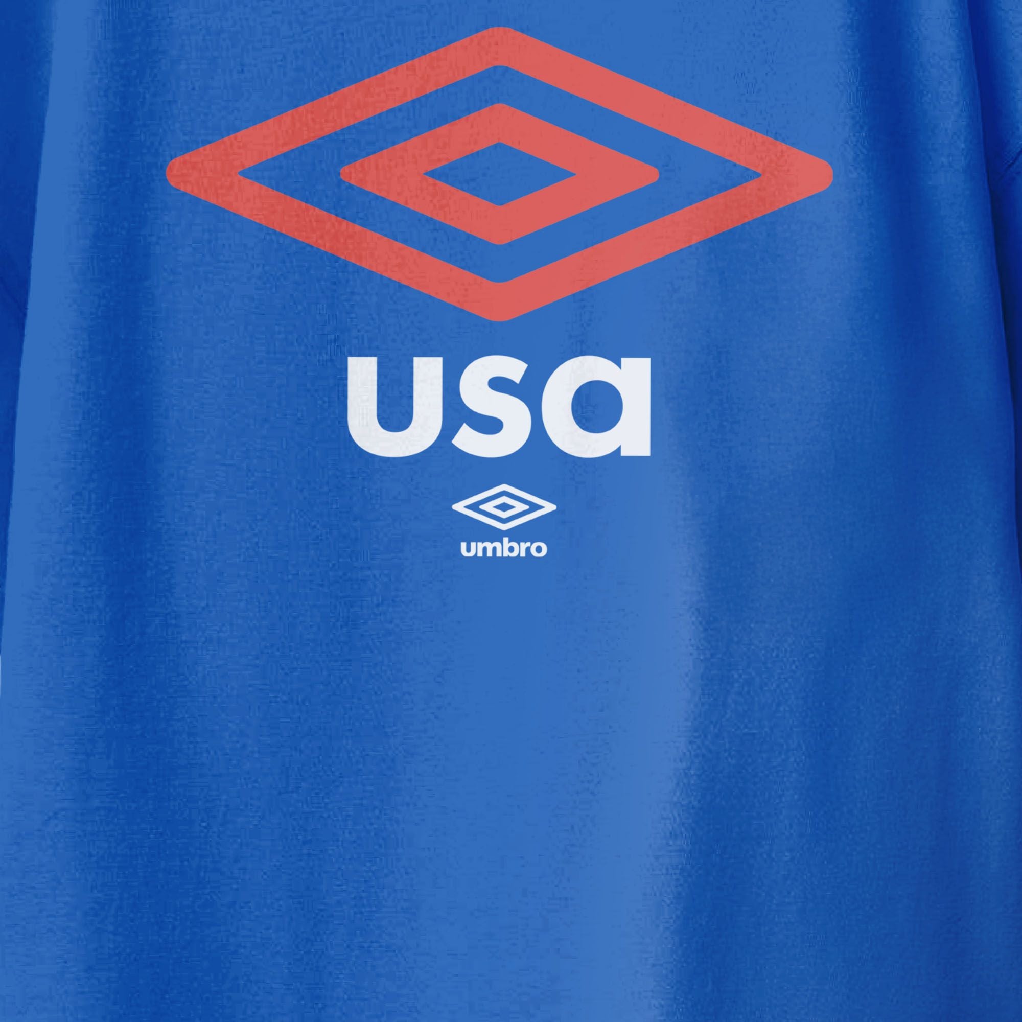 USA diamond logo royal blue soccer T-shirts. Shop football team tees in soft cotton by Umbro.