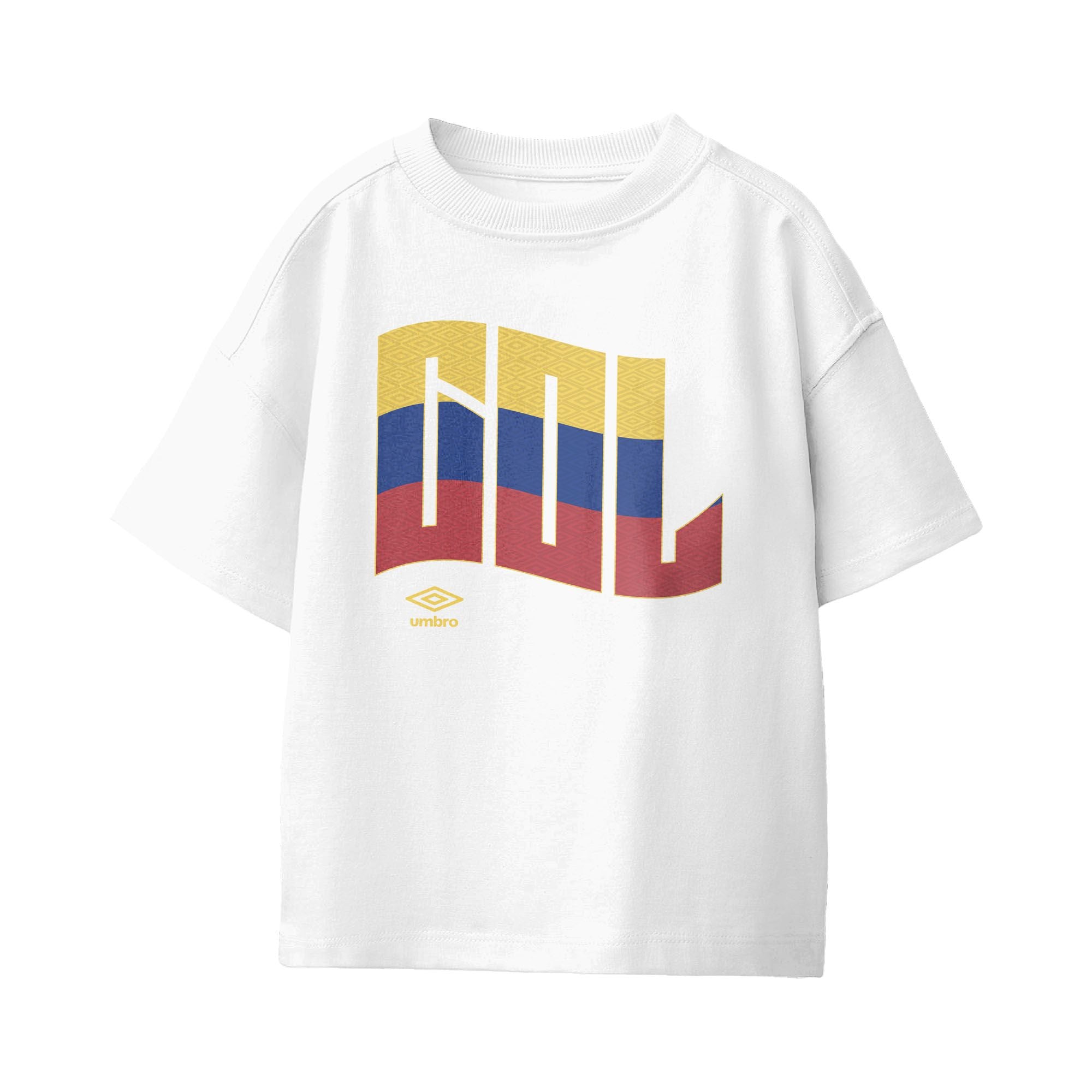 Colombia wavy graphic white soccer Tees / Shop football team t-shirts in soft cotton by Umbro.