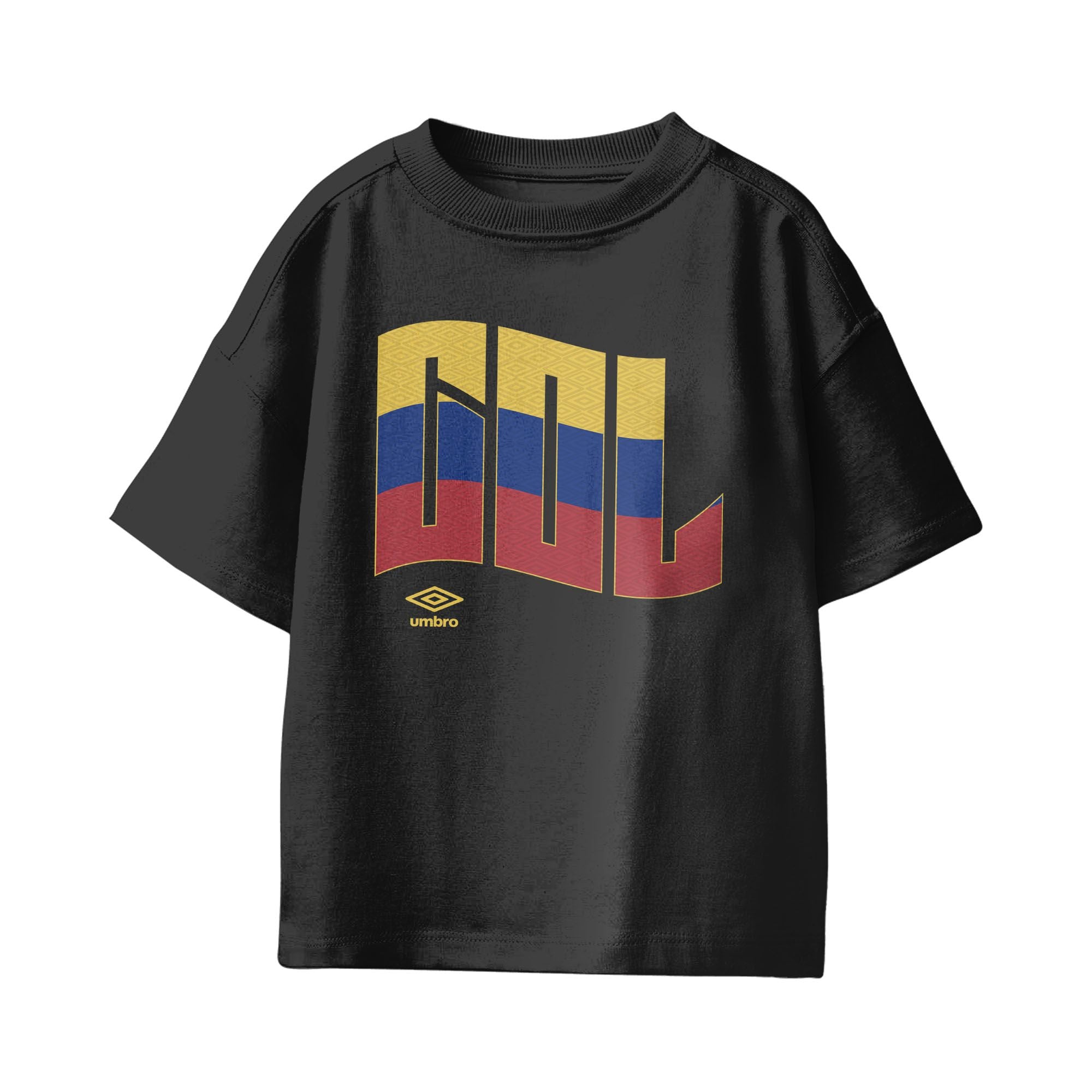 Colombia wavy graphic black soccer Tees / Shop football team t-shirts in soft cotton by Umbro.