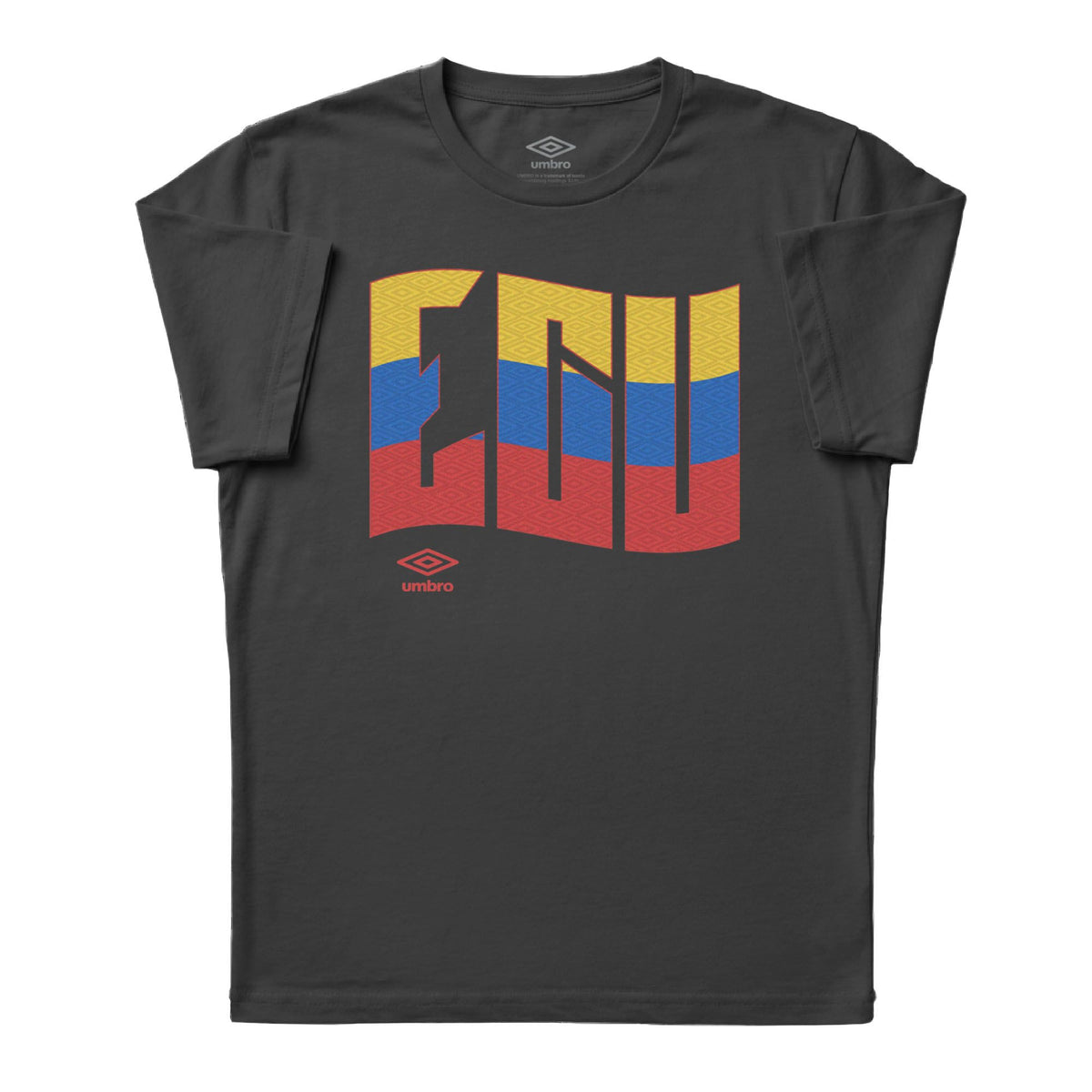 Ecuador wavy graphic black soccer tees. Shop football team t-shirts in soft cotton by Umbro.