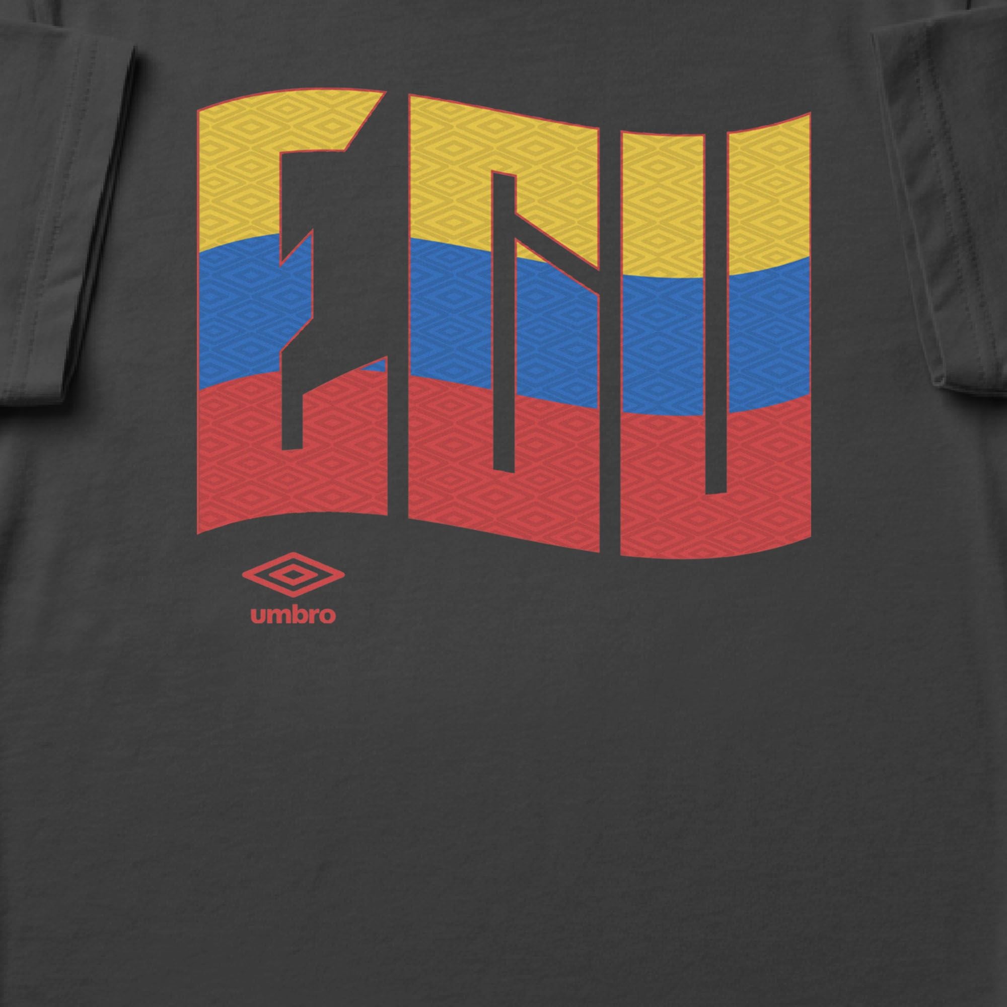 Ecuador wavy graphic black soccer Tshirts. Shop football team tees in soft cotton by Umbro.