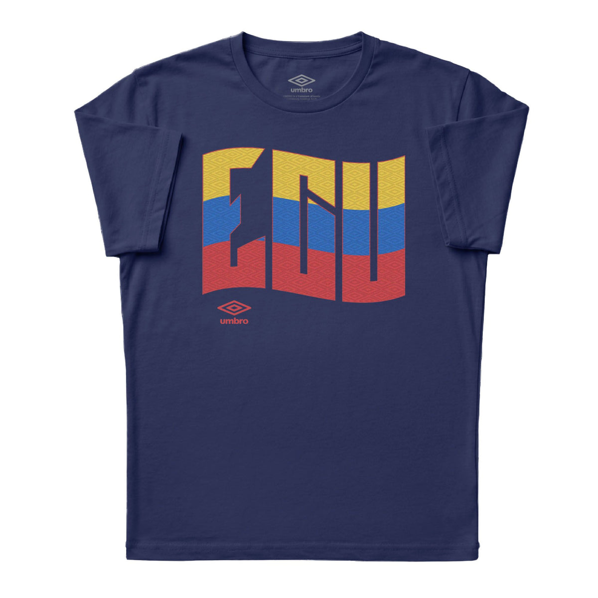 Ecuador wavy graphic navy soccer tees. Shop football team t-shirts in soft cotton by Umbro.