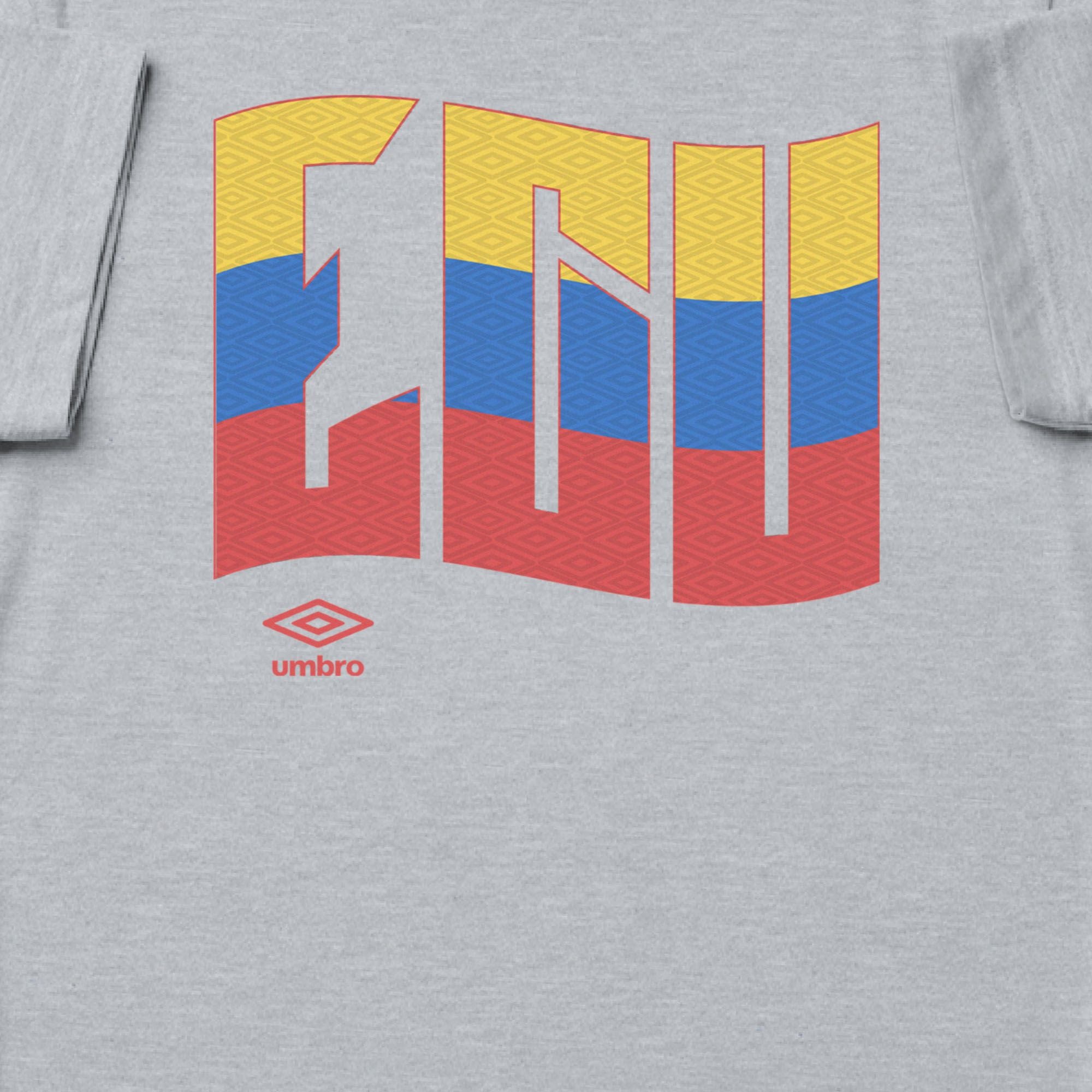 Ecuador wavy graphic sport grey soccer T-shirts. Shop football team tees in soft cotton by Umbro.