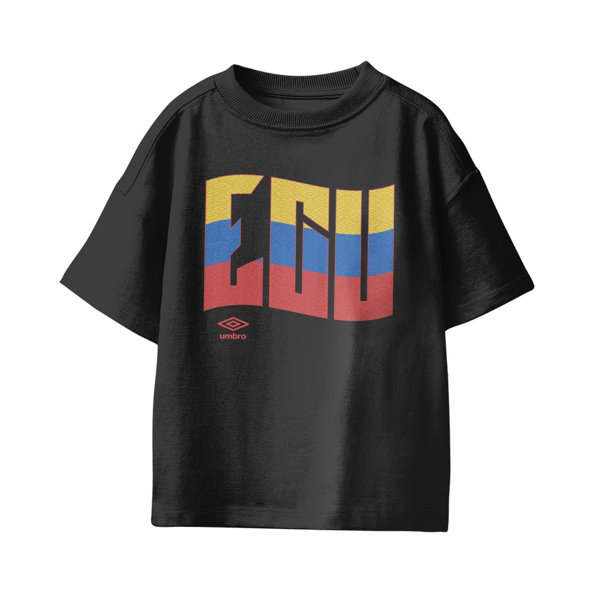 Kids’ Ecuador wavy graphic black soccer tees. Shop football team t-shirts in soft cotton by Umbro.
