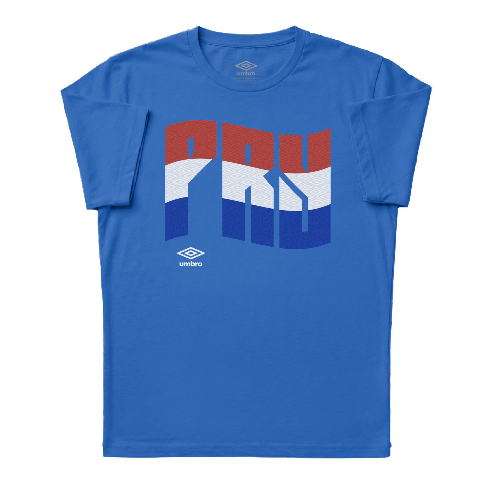 Paraguay wavy graphic royal soccer Tshirts. Shop football team tees in soft cotton by Umbro.