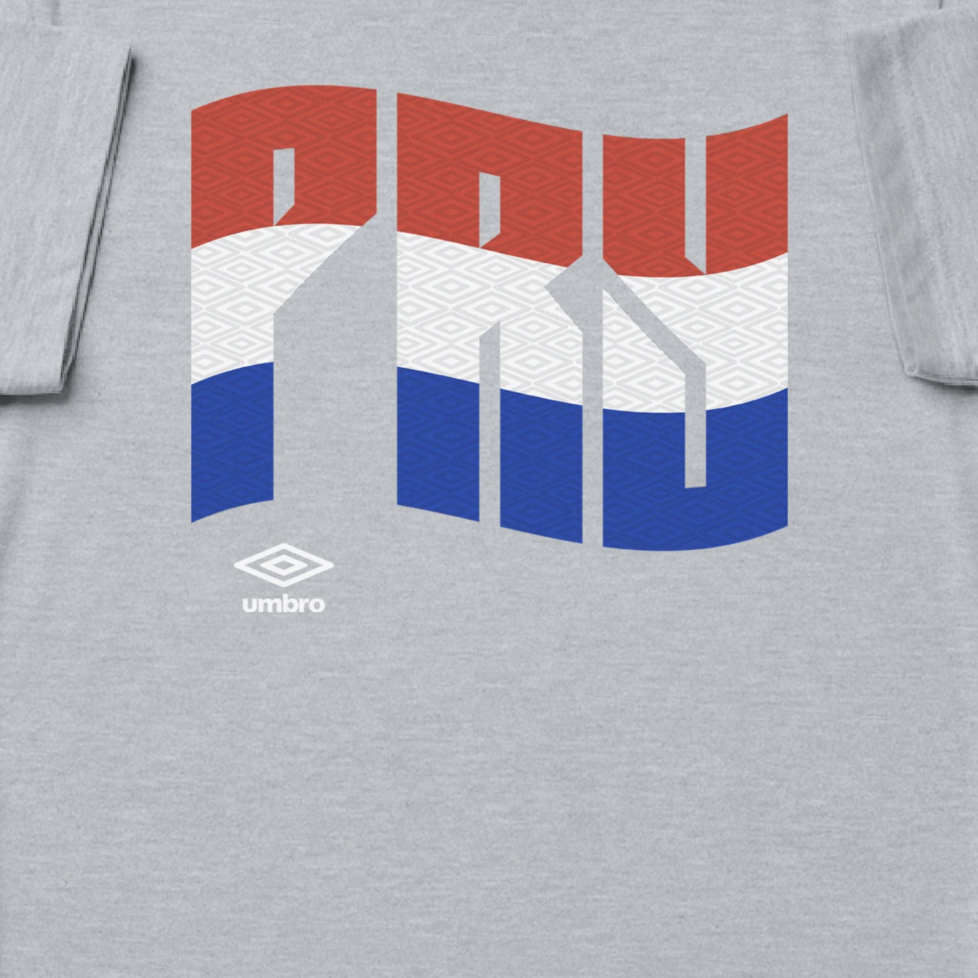 Paraguay wavy graphic grey soccer Tshirts. Shop football team tees in soft cotton by Umbro.