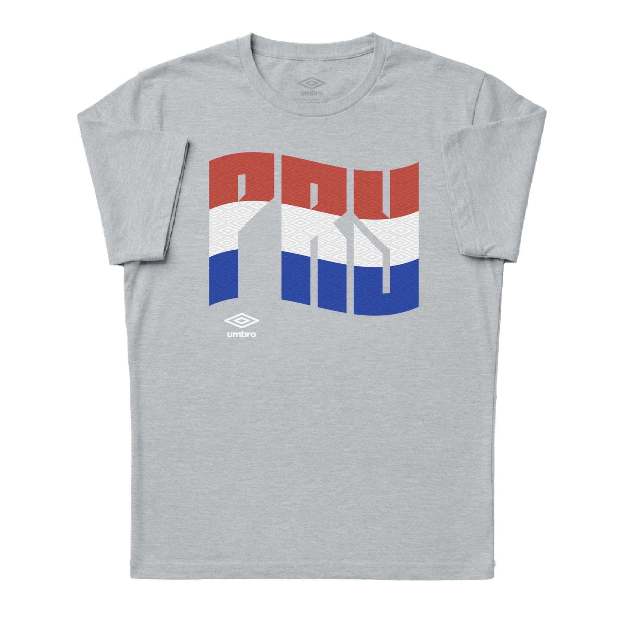 Paraguay wavy graphic grey soccer Tshirts. Shop football team tees in soft cotton by Umbro.