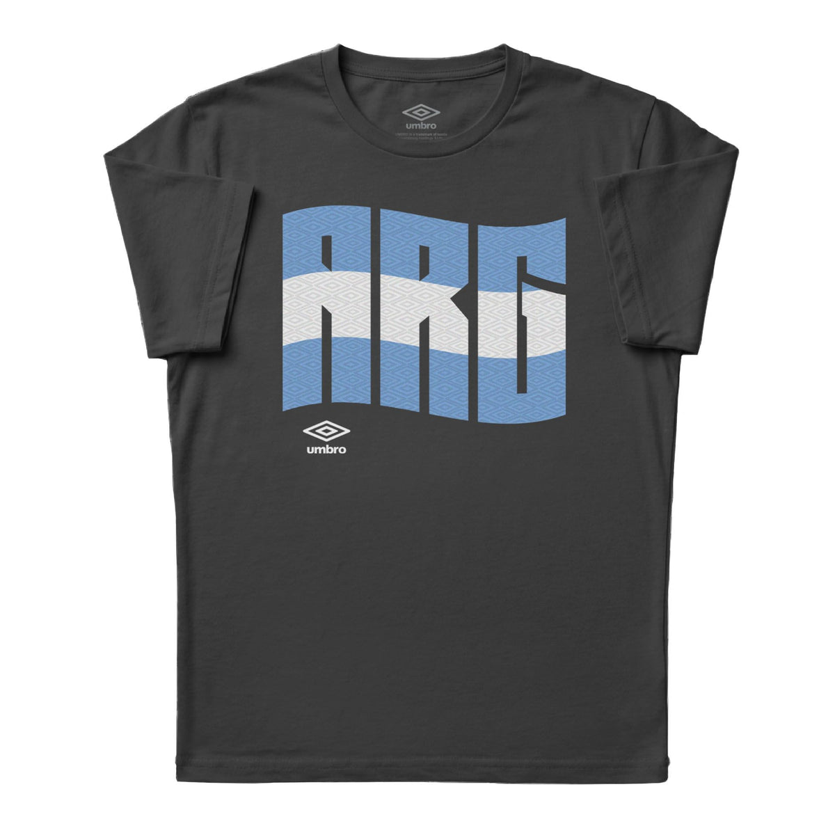 Argentina wavy graphic black soccer Tees / Shop football team t-shirts in soft cotton by Umbro.
